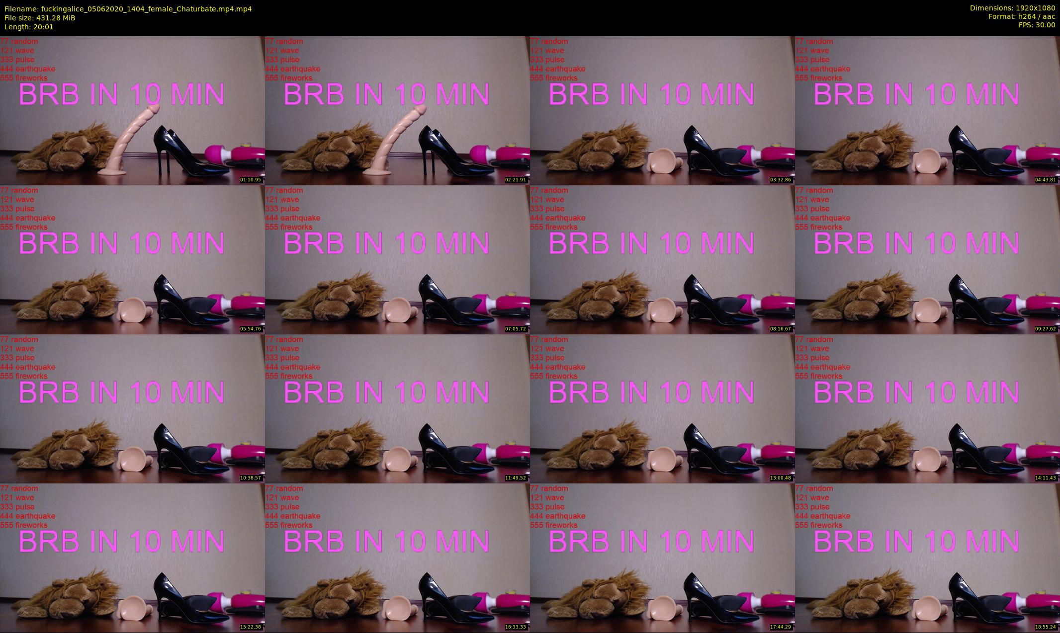 fuckingalice — 21 minute Chaturbate female cam show recording, 1080p, Jun 5, 2020