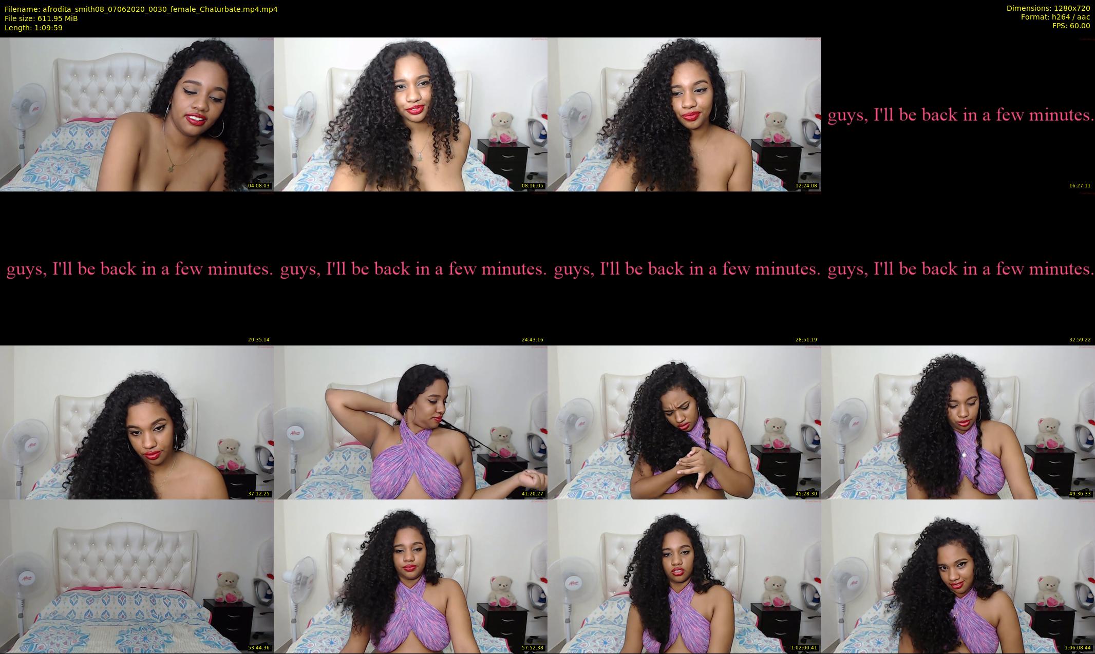 afrodita_smith08 — 70 minute Chaturbate female cam show recording, 720p, Jun 7, 2020