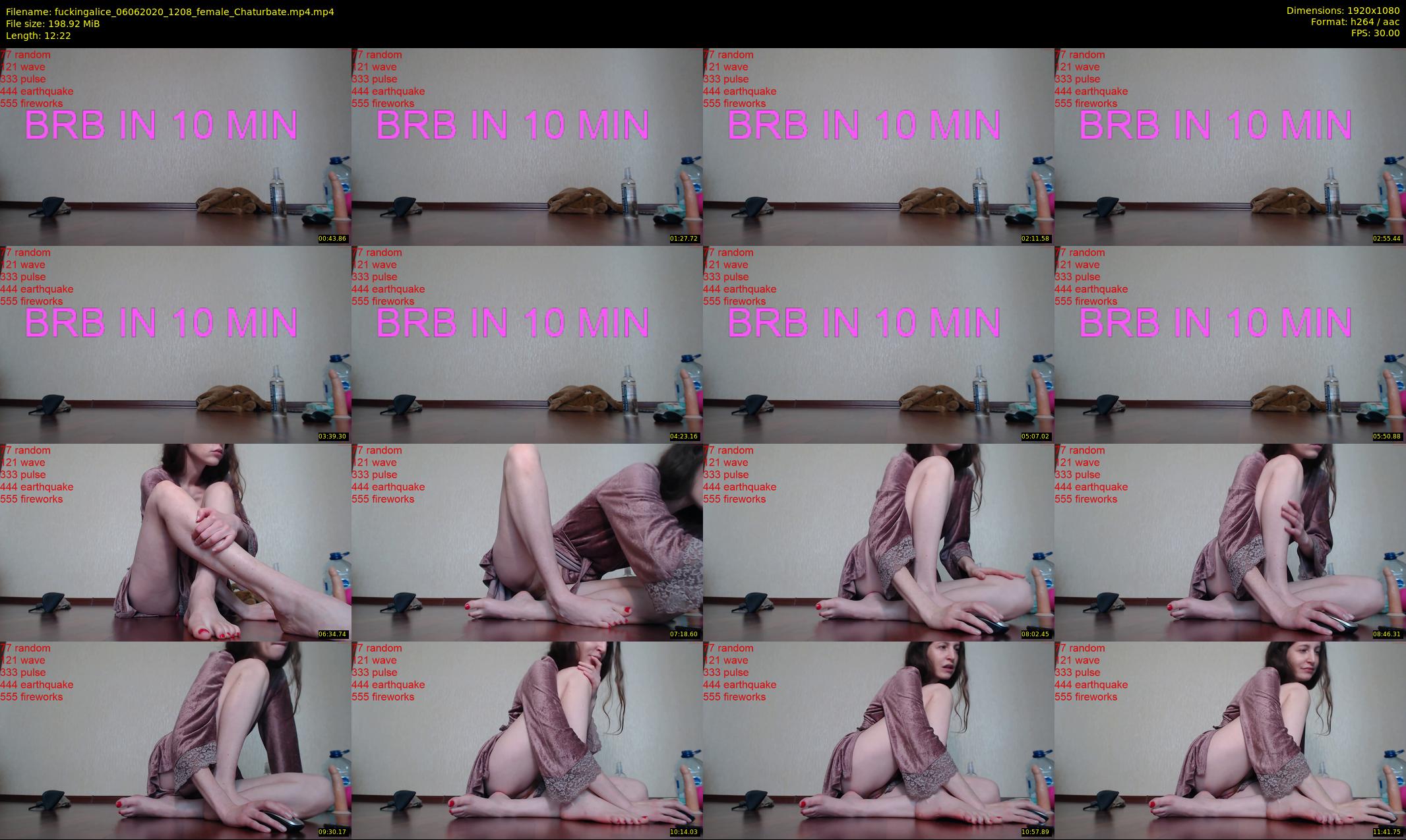 fuckingalice — 13 minute Chaturbate female cam show recording, 1080p, Jun 6, 2020