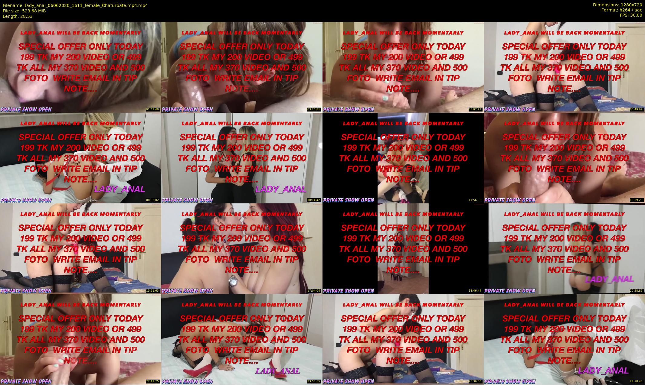 lady_anal — 29 minute Chaturbate female cam show recording, 720p, Jun 6, 2020