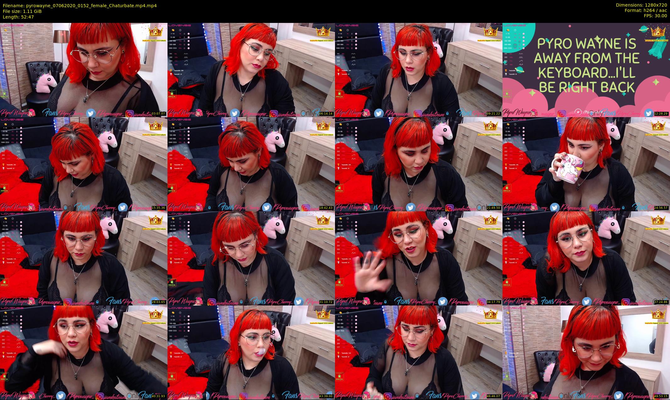 pyrowayne — 53 minute Chaturbate female cam show recording, 720p, Jun 7, 2020