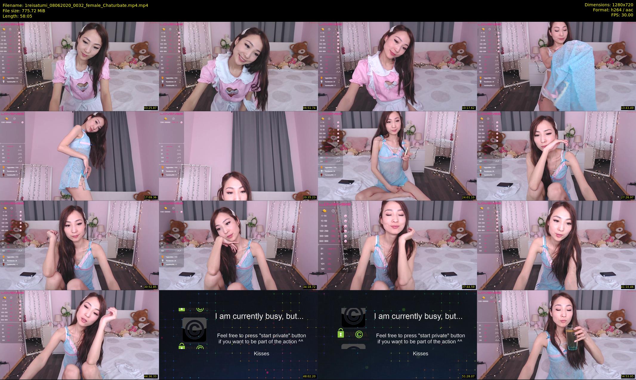 1reisatumi — 59 minute Chaturbate female cam show recording, 720p, Jun 8, 2020