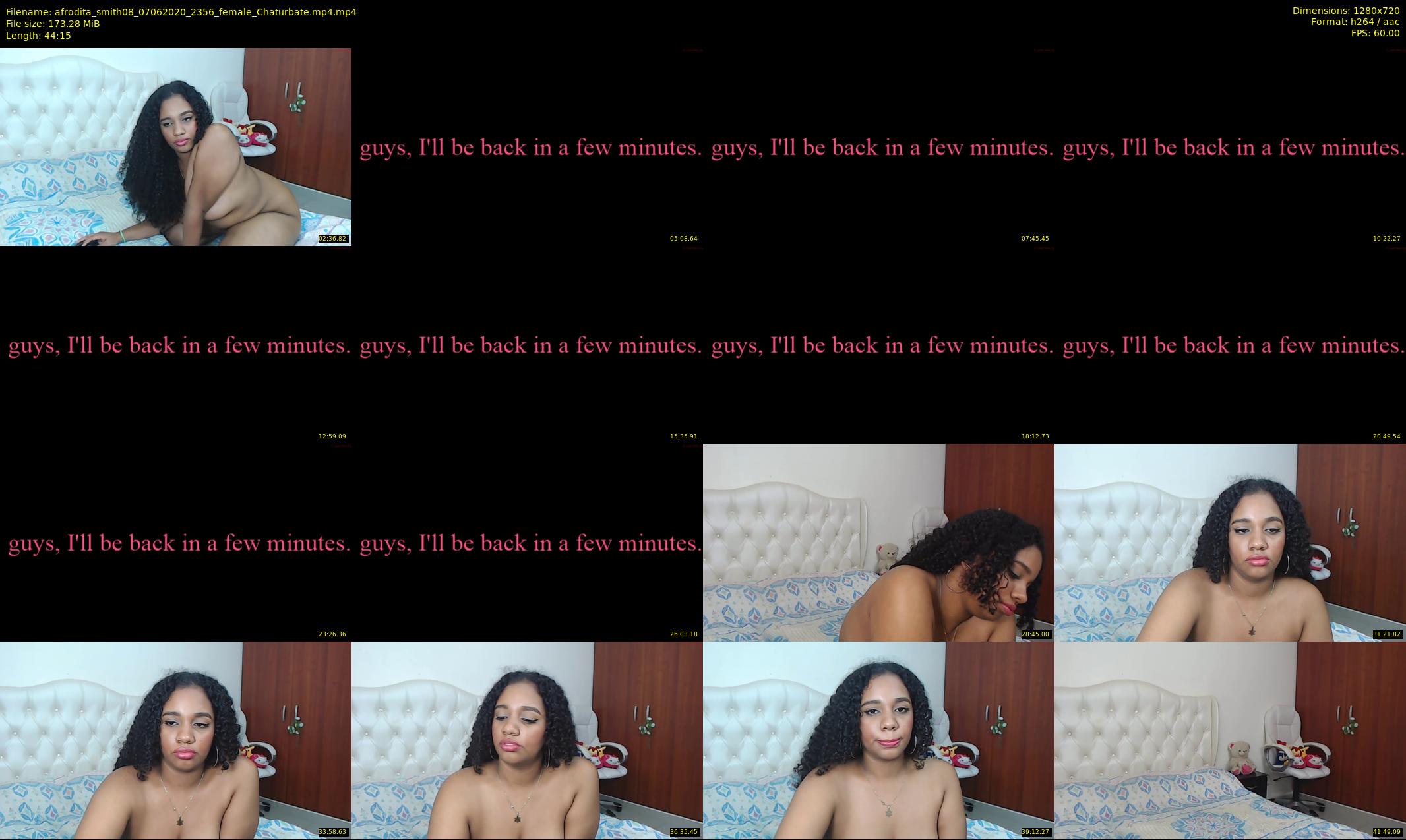 afrodita_smith08 — 45 minute Chaturbate female cam show recording, 720p, Jun 7, 2020