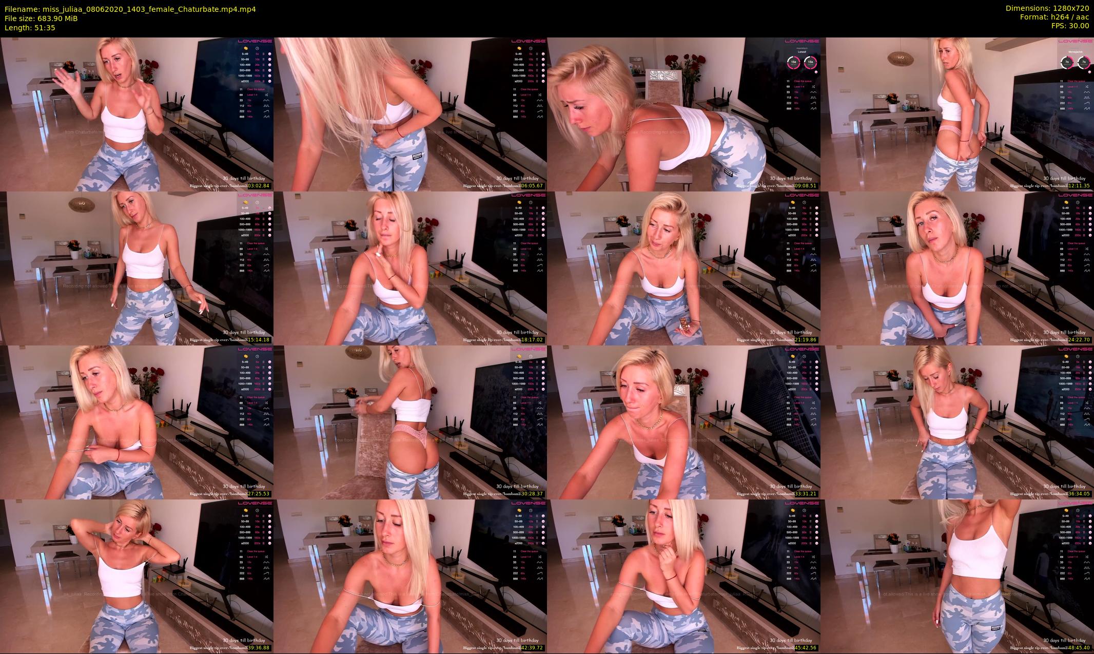 miss_juliaa — 52 minute Chaturbate female cam show recording, 720p, Jun 8, 2020
