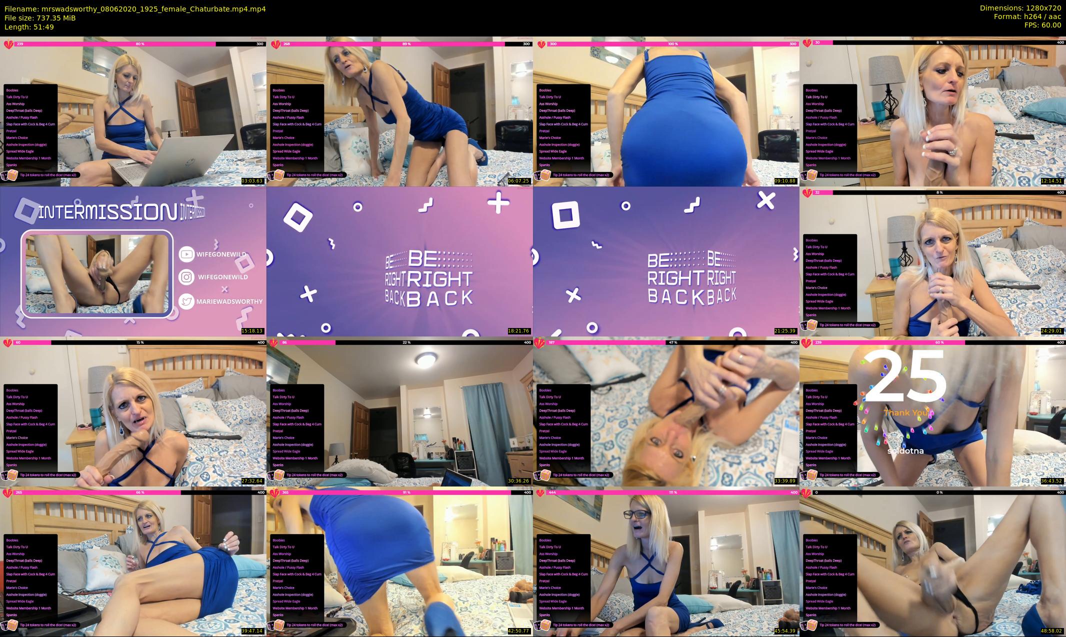 mrswadsworthy — 52 minute Chaturbate female cam show recording, 720p, Jun 8, 2020
