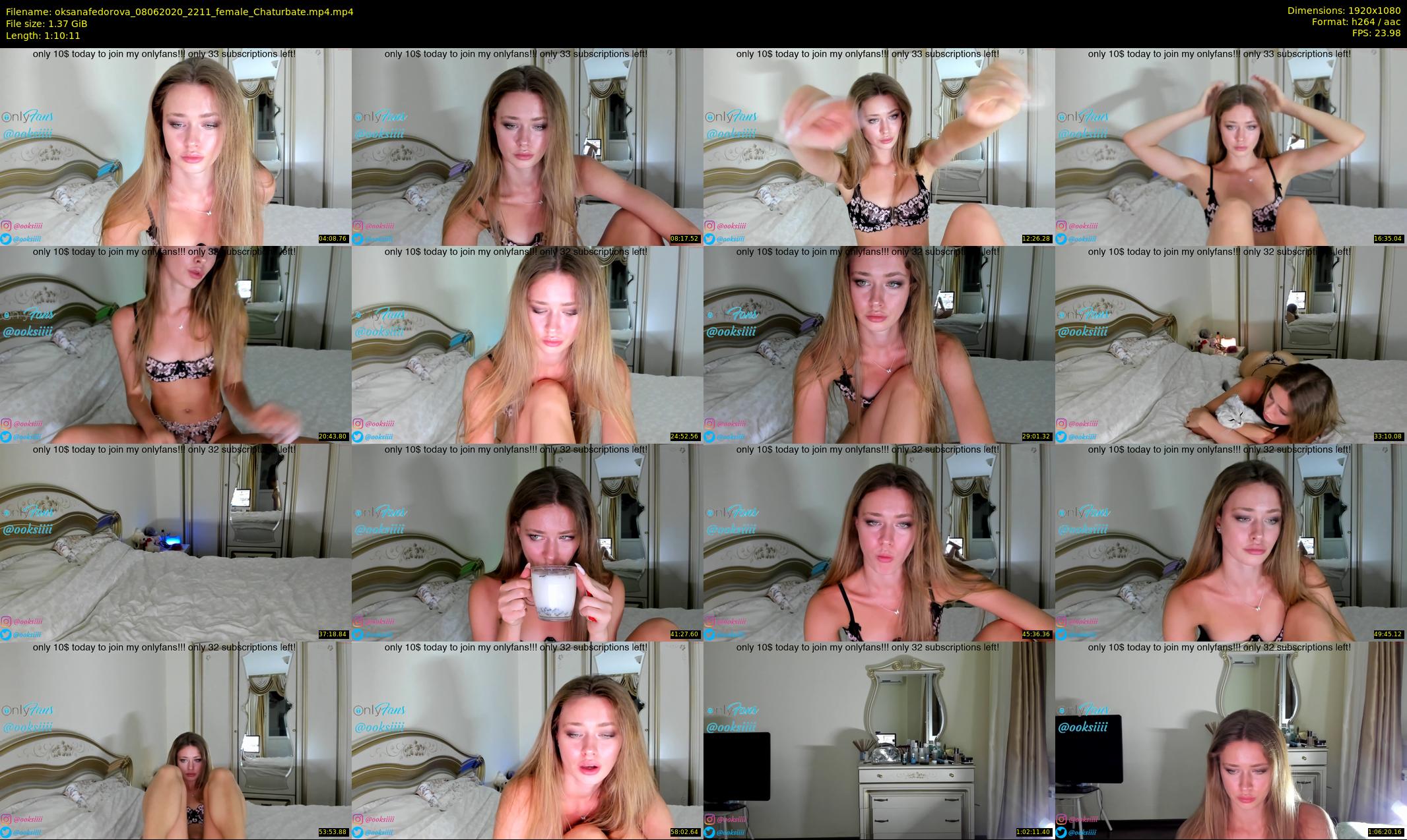 oksanafedorova — 71 minute Chaturbate female cam show recording, 1080p, Jun 8, 2020
