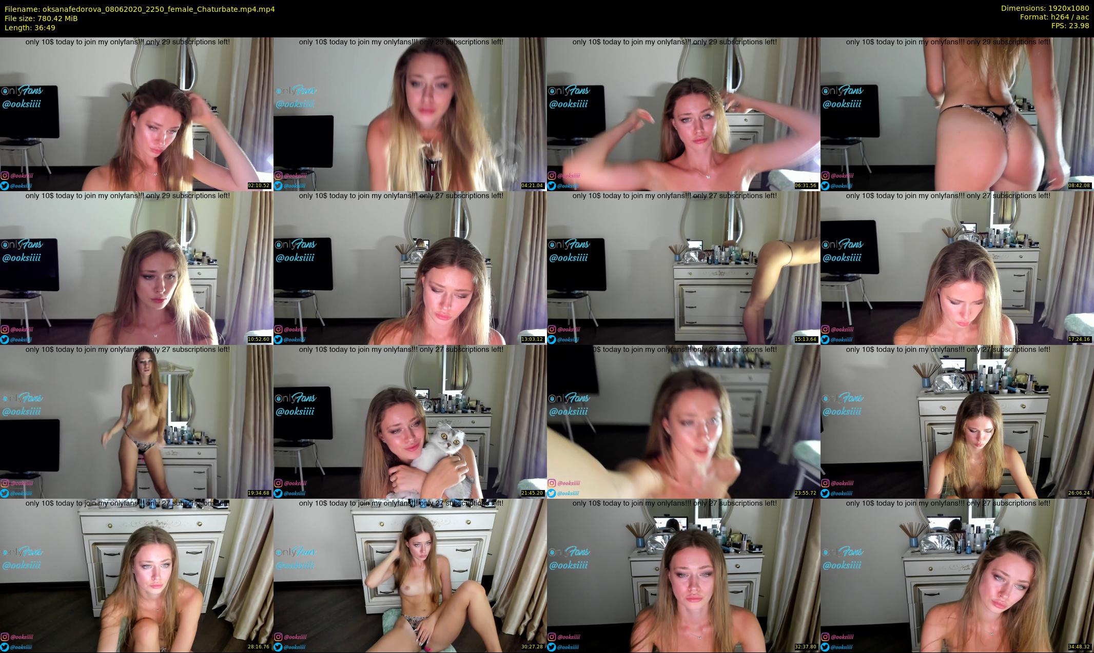 oksanafedorova — 37 minute Chaturbate female cam show recording, 1080p, Jun 8, 2020
