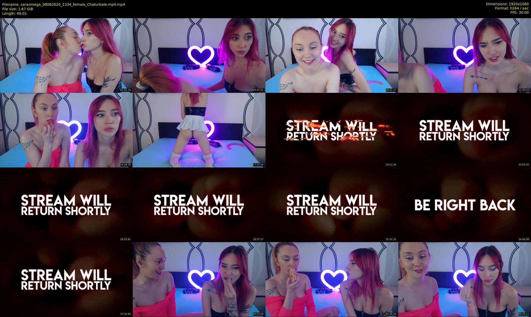 saraomega — 50 minute Chaturbate couple cam show recording, 1080p, Jun 8, 2020