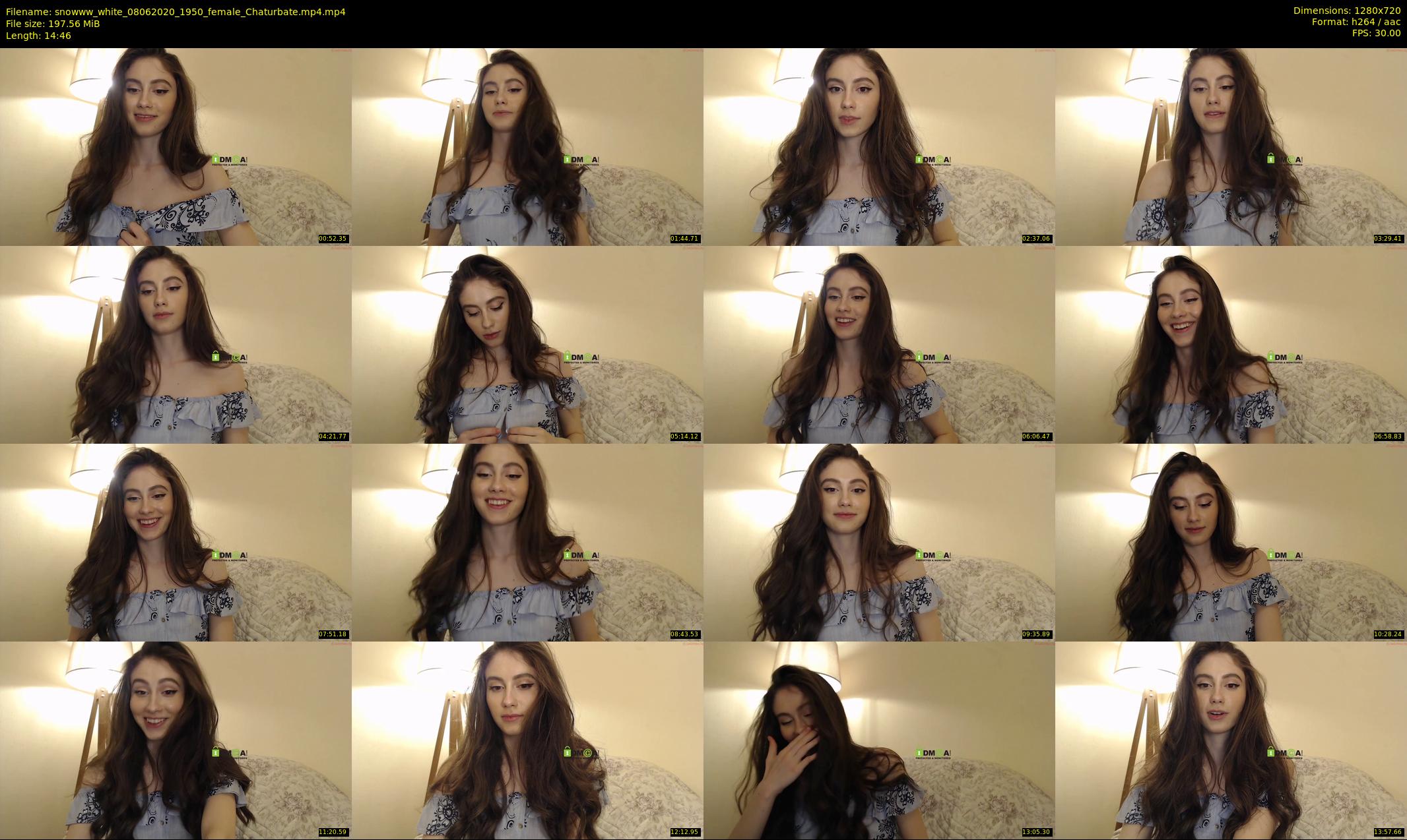 snowww_white — 15 minute Chaturbate female cam show recording, 720p, Jun 8, 2020