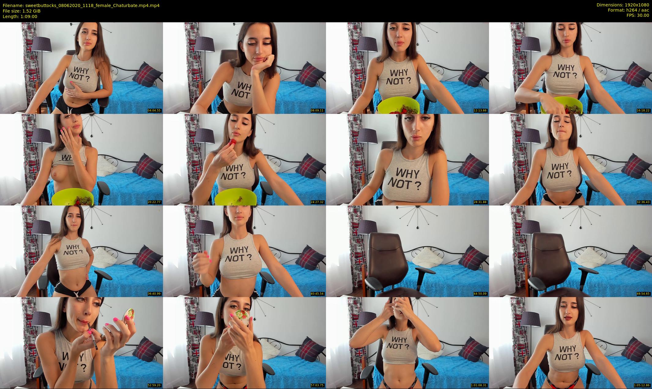 sweetbuttocks — 69 minute Chaturbate female cam show recording, 1080p, Jun 8, 2020