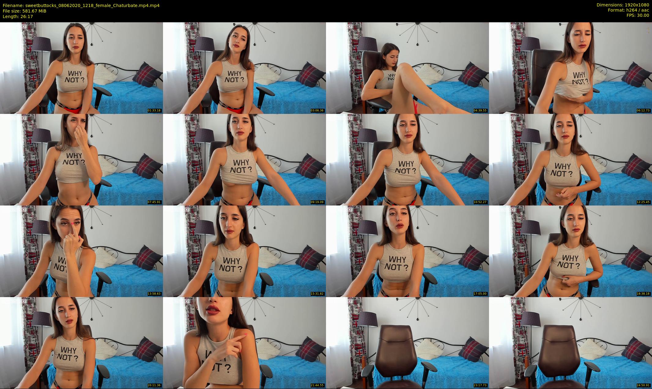 sweetbuttocks — 27 minute Chaturbate female cam show recording, 1080p, Jun 8, 2020