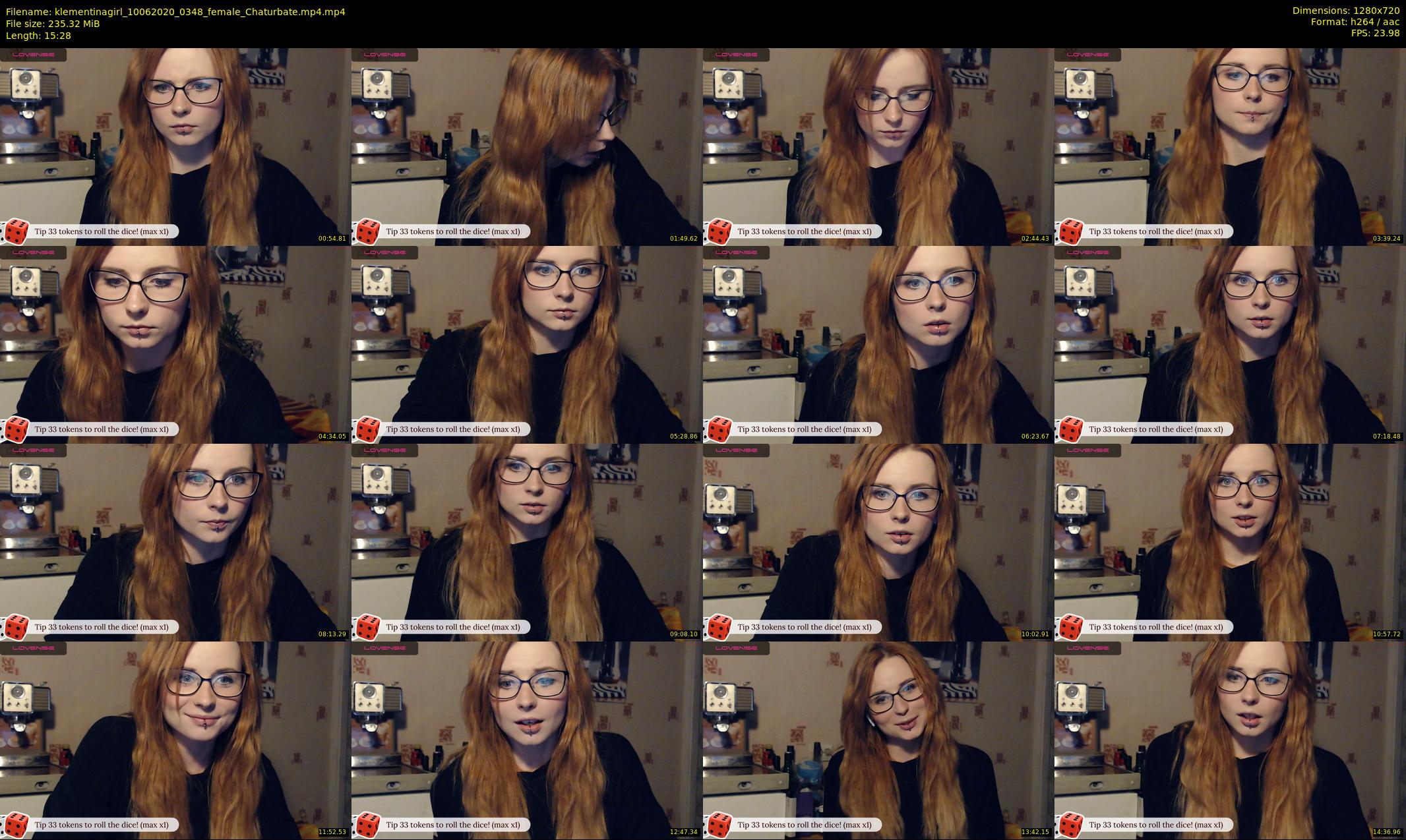 klementinagirl — 16 minute Chaturbate female cam show recording, 720p, Jun 10, 2020