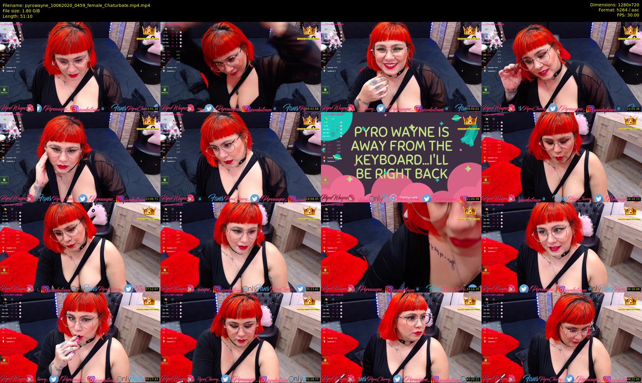 pyrowayne — 52 minute Chaturbate female cam show recording, 720p, Jun 10, 2020
