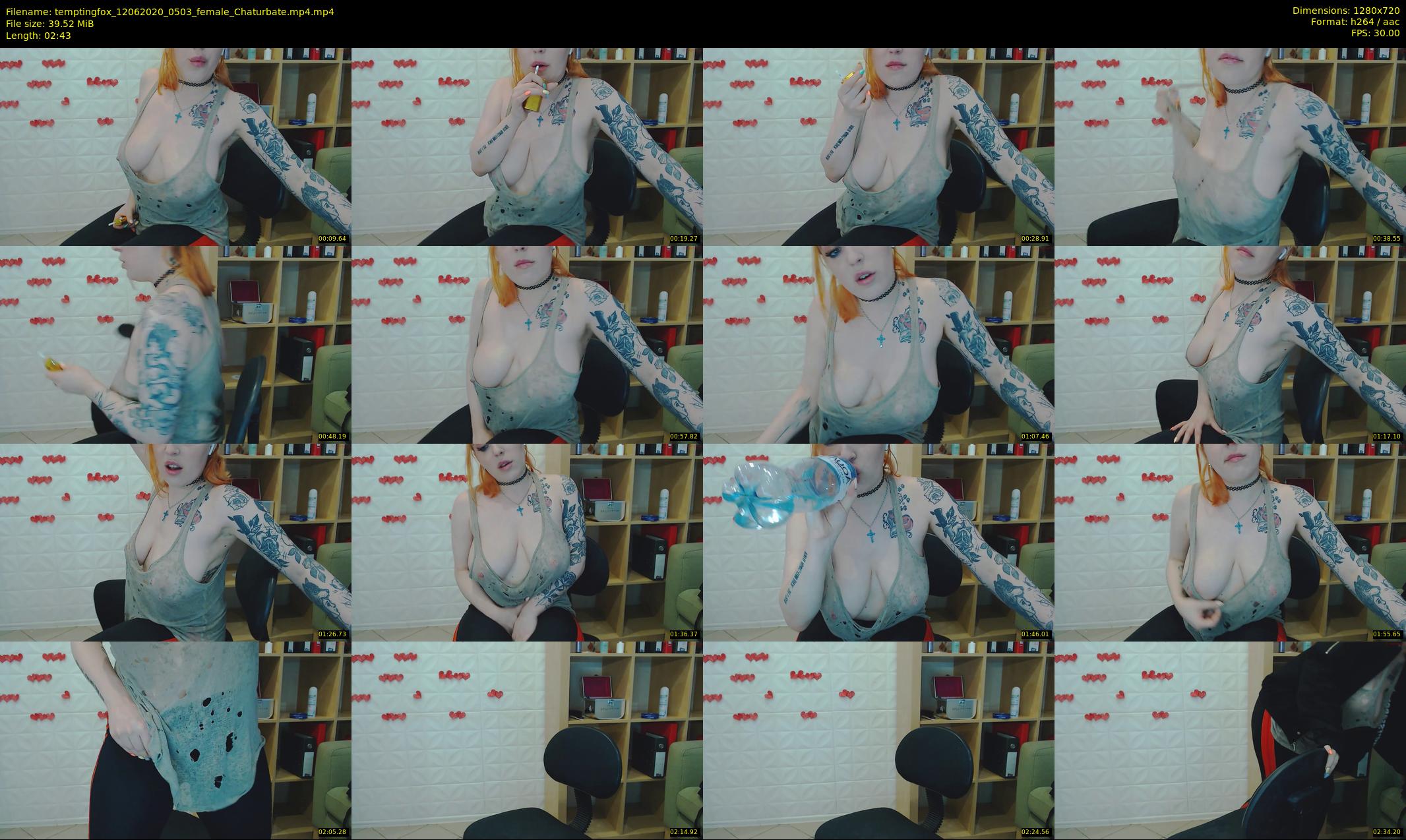 temptingfox — 3 minute Chaturbate female cam show recording, 720p, Jun 12, 2020