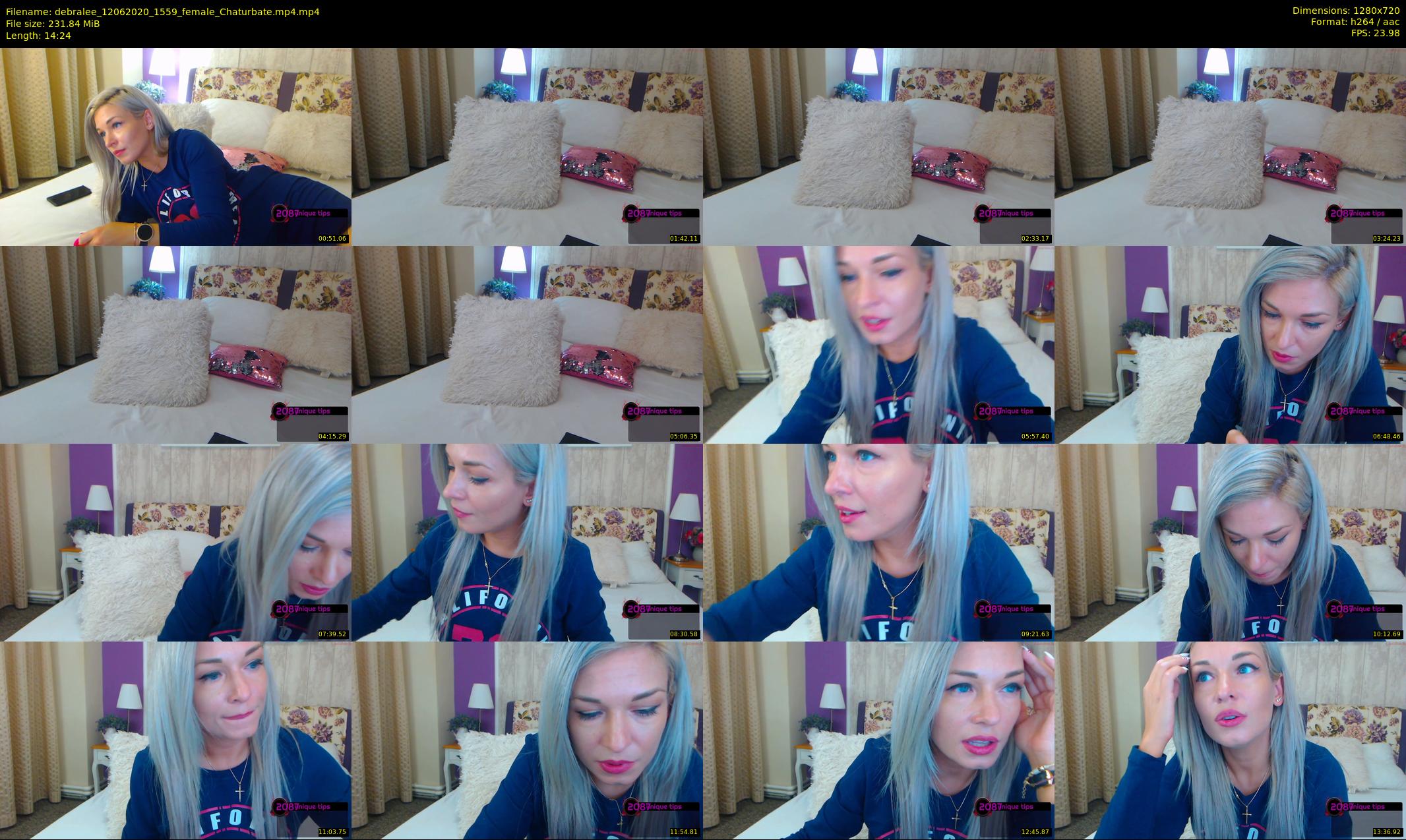 debralee — 15 minute Chaturbate female cam show recording, 720p, Jun 12, 2020