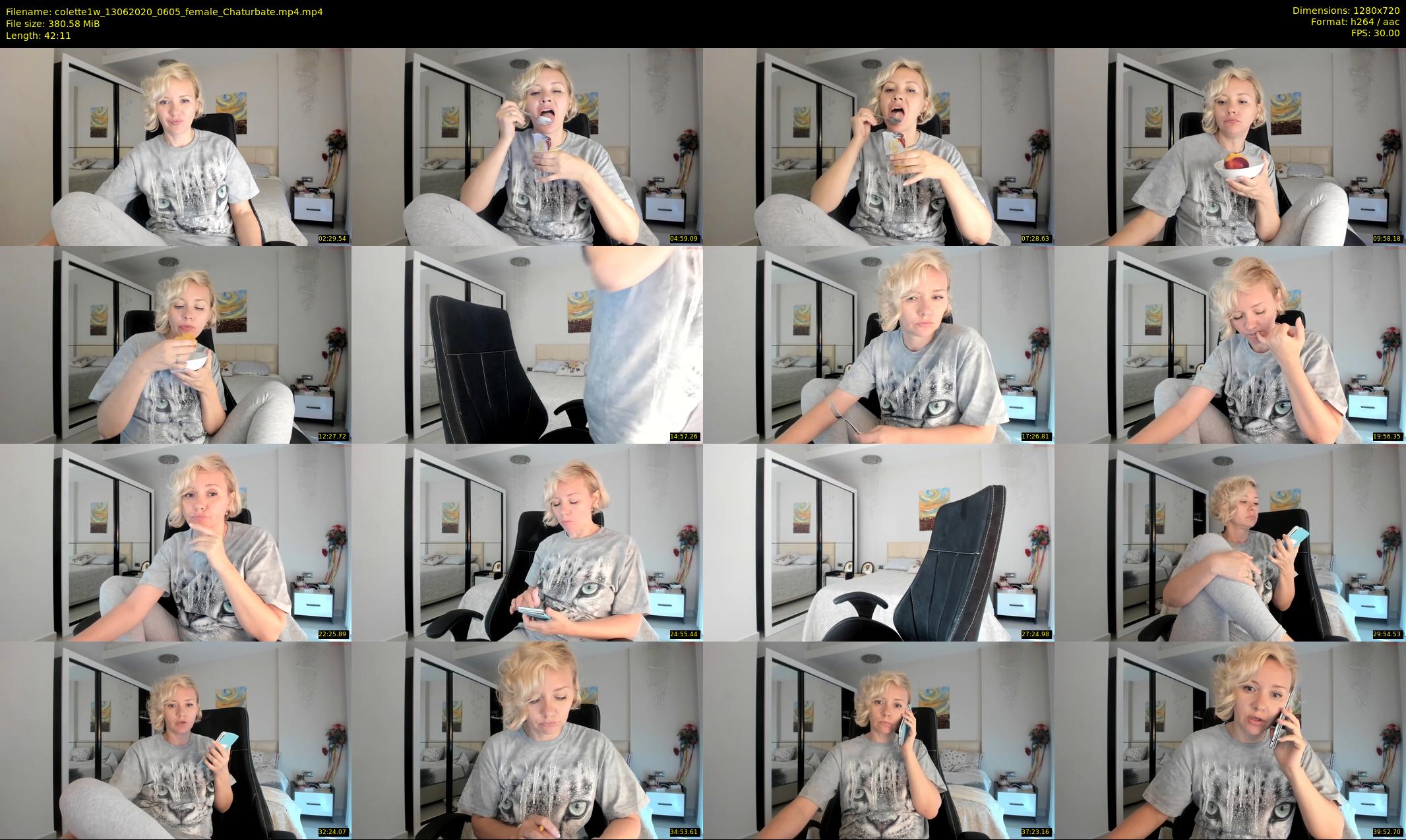 colette1w — 43 minute Chaturbate female cam show recording, 720p, Jun 13, 2020