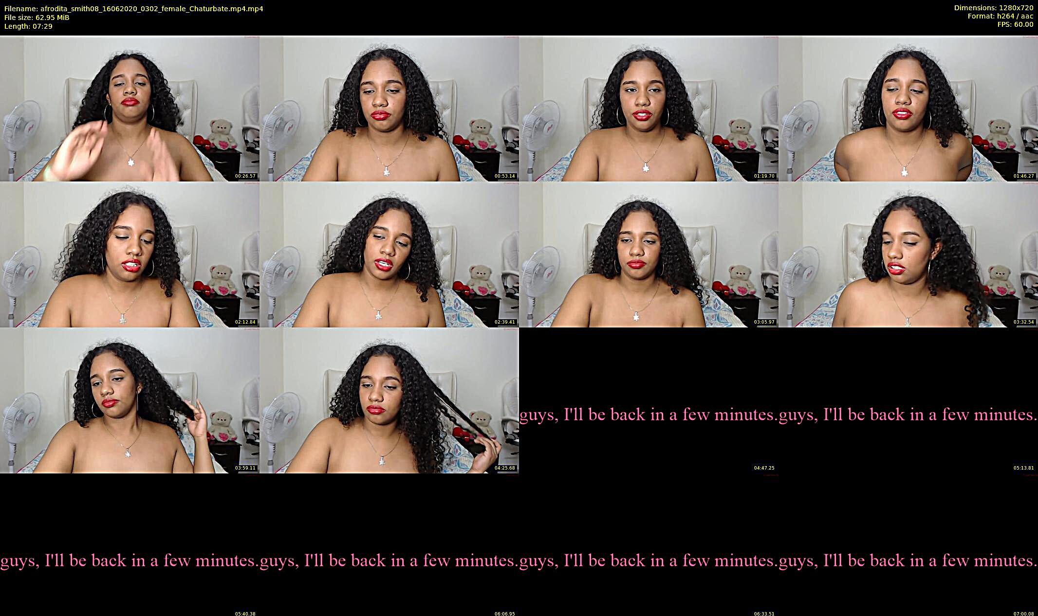 afrodita_smith08 — 8 minute Chaturbate female cam show recording, 720p, Jun 16, 2020