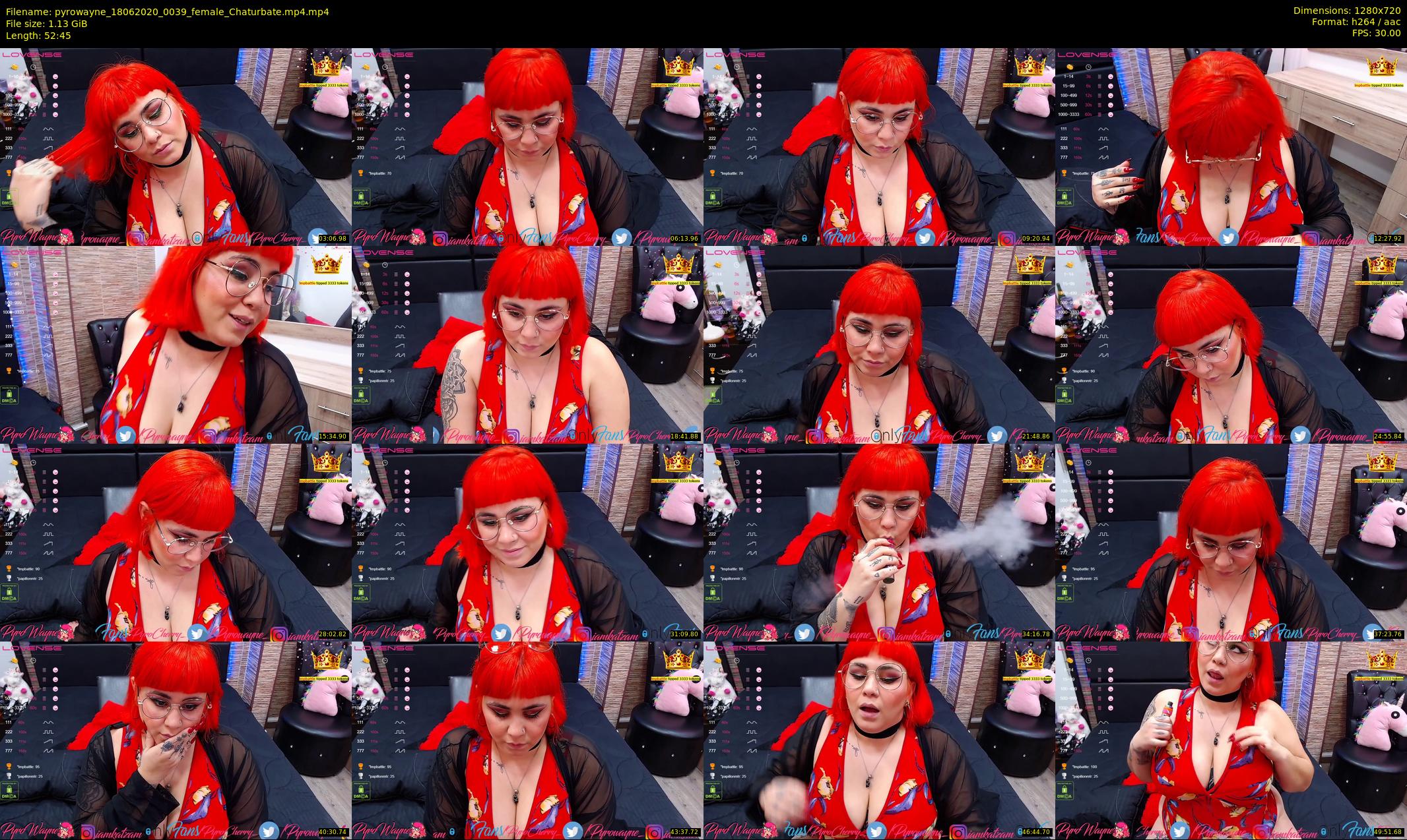 pyrowayne — 53 minute Chaturbate female cam show recording, 720p, Jun 18, 2020