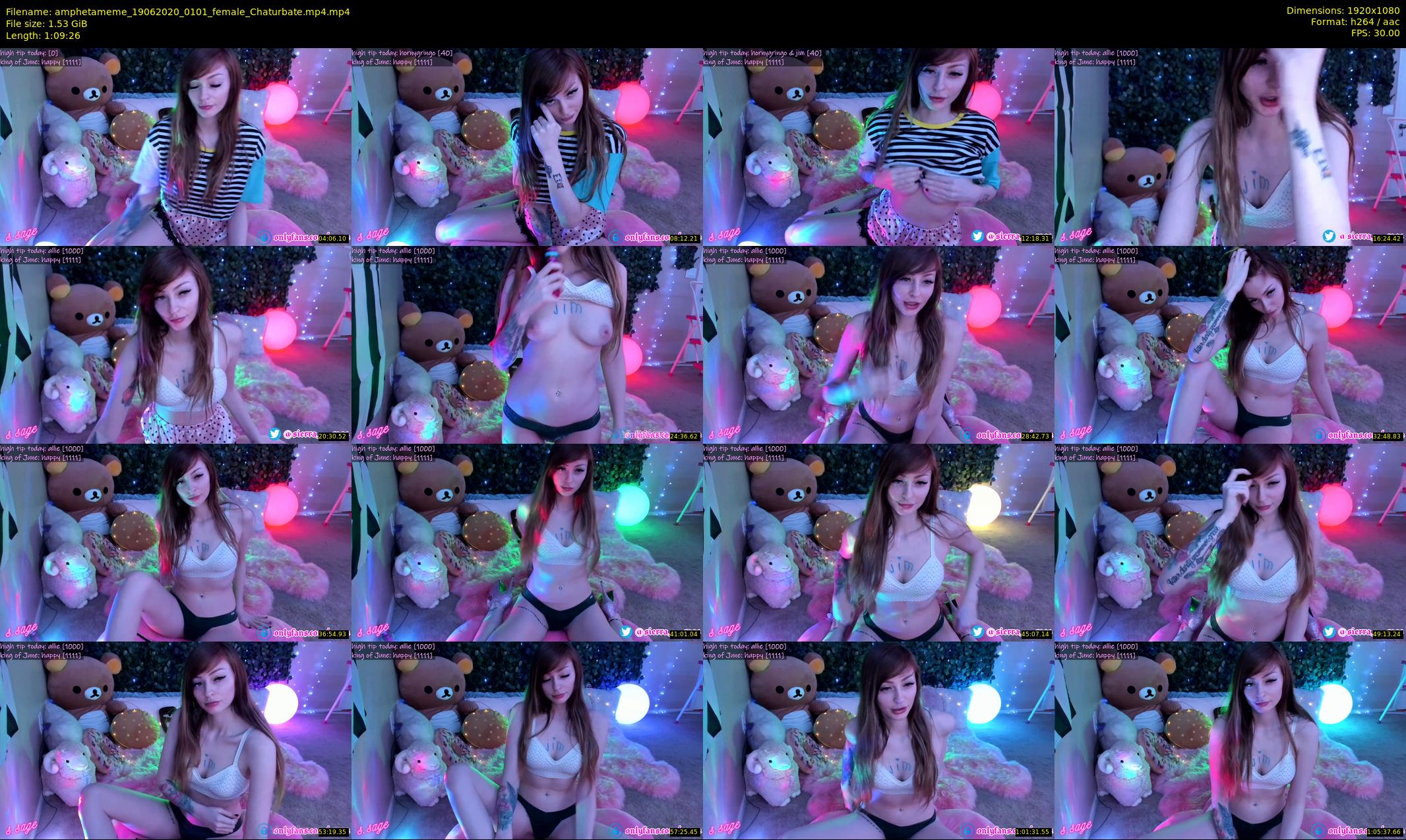 amphetameme — 70 minute Chaturbate female cam show recording, 1080p, Jun 19, 2020