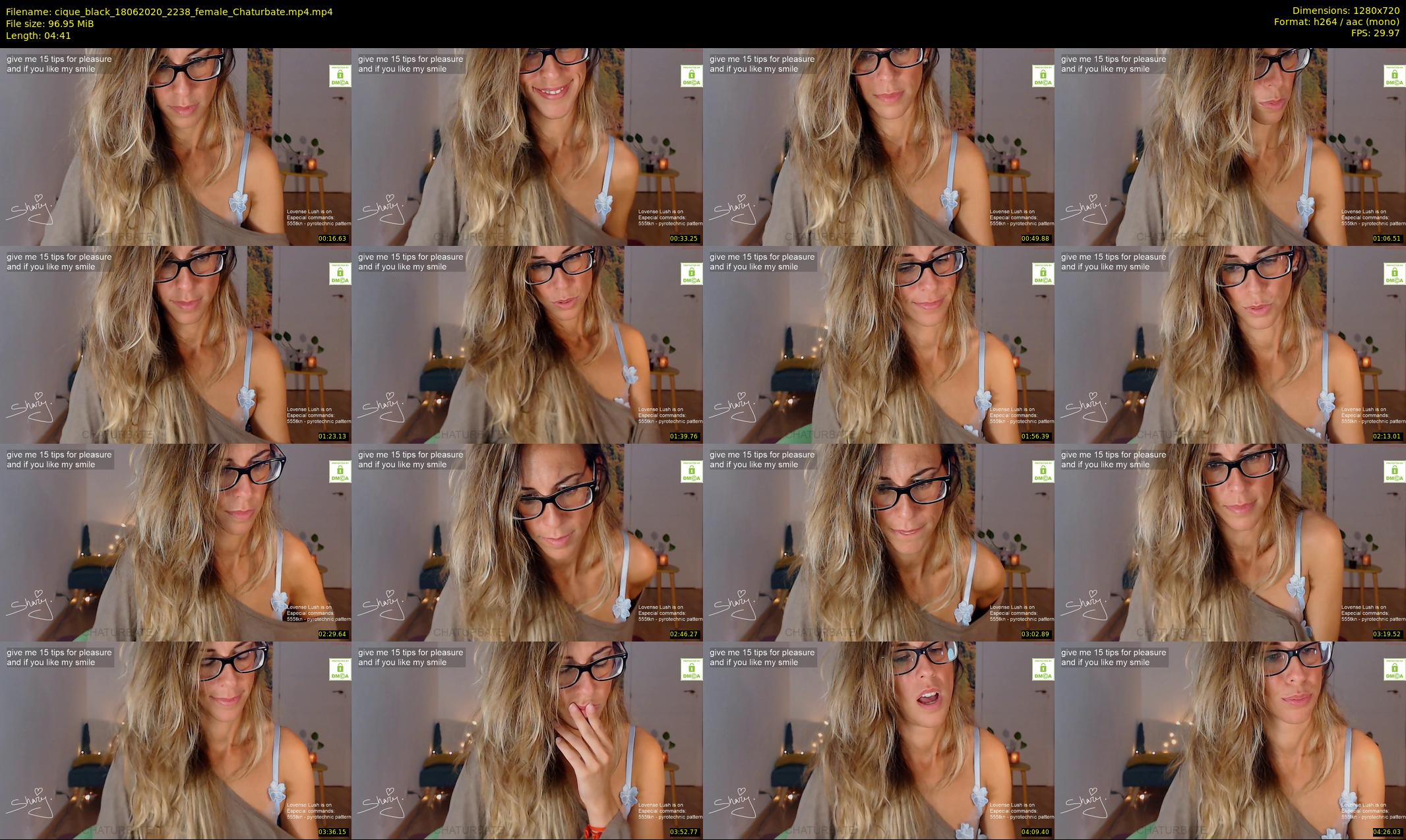cique_black — 5 minute Chaturbate female cam show recording, 720p, Jun 18, 2020