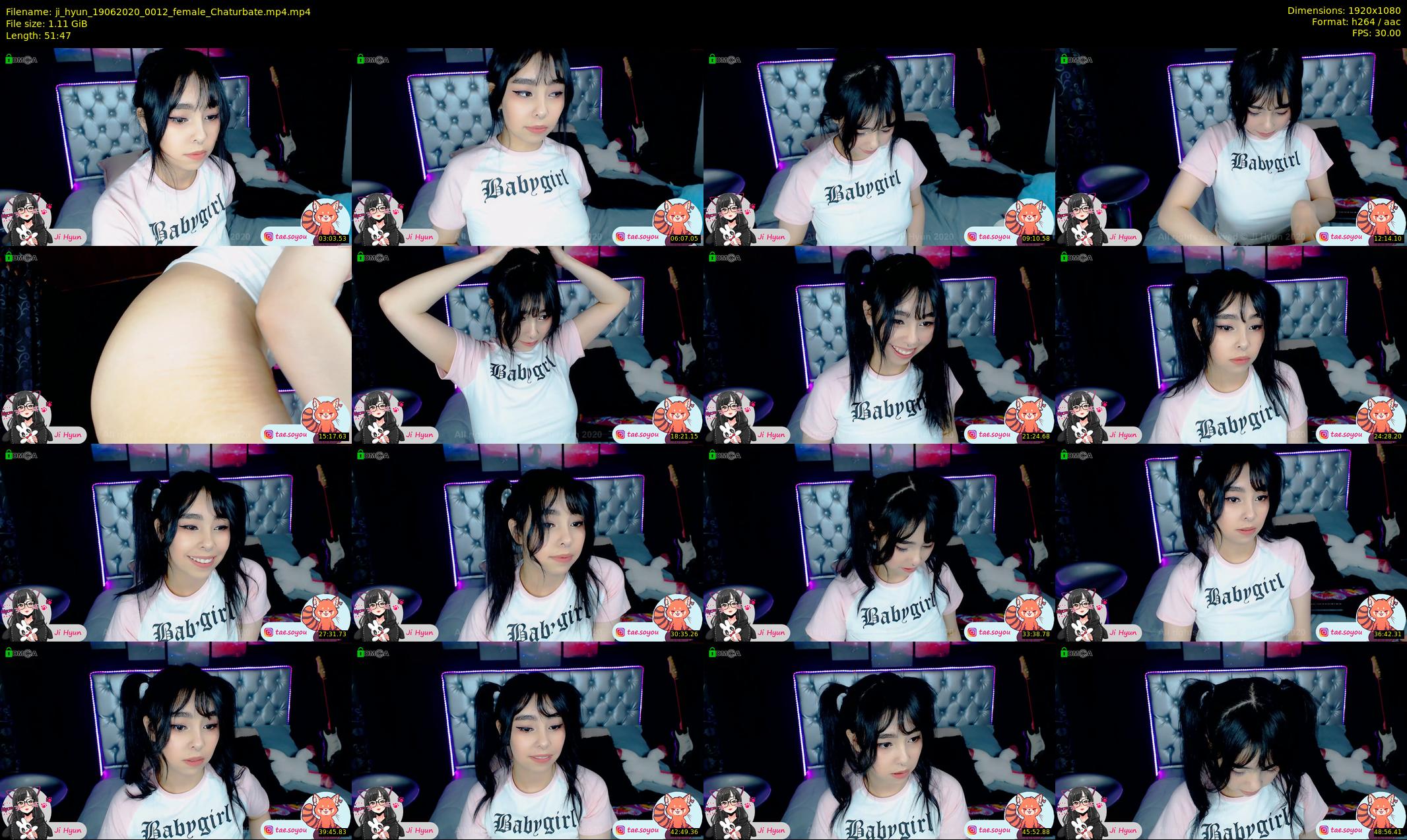 ji_hyun — 52 minute Chaturbate female cam show recording, 1080p, Jun 19, 2020