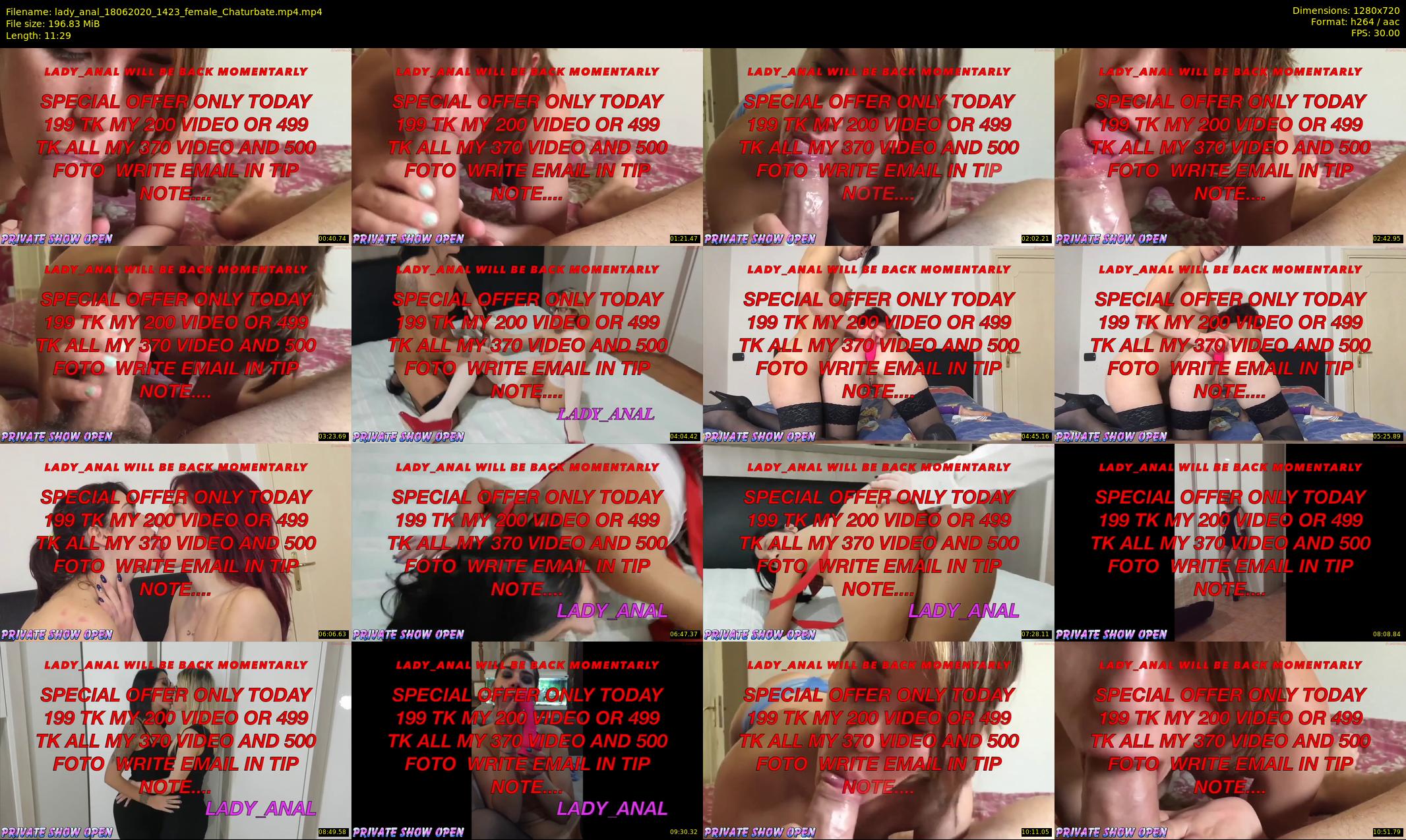 lady_anal — 12 minute Chaturbate female cam show recording, 720p, Jun 18, 2020