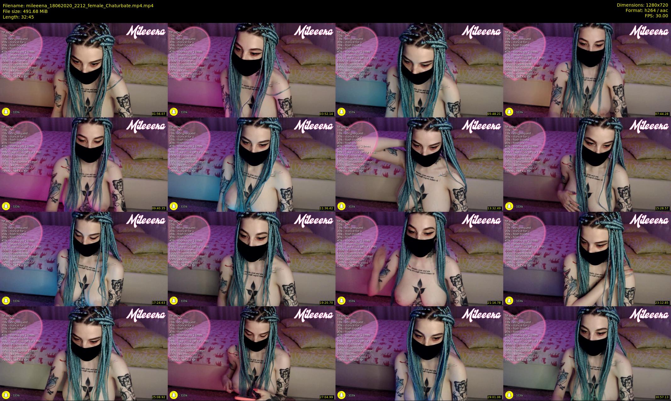 mileeena — 33 minute Chaturbate female cam show recording, 720p, Jun 18, 2020