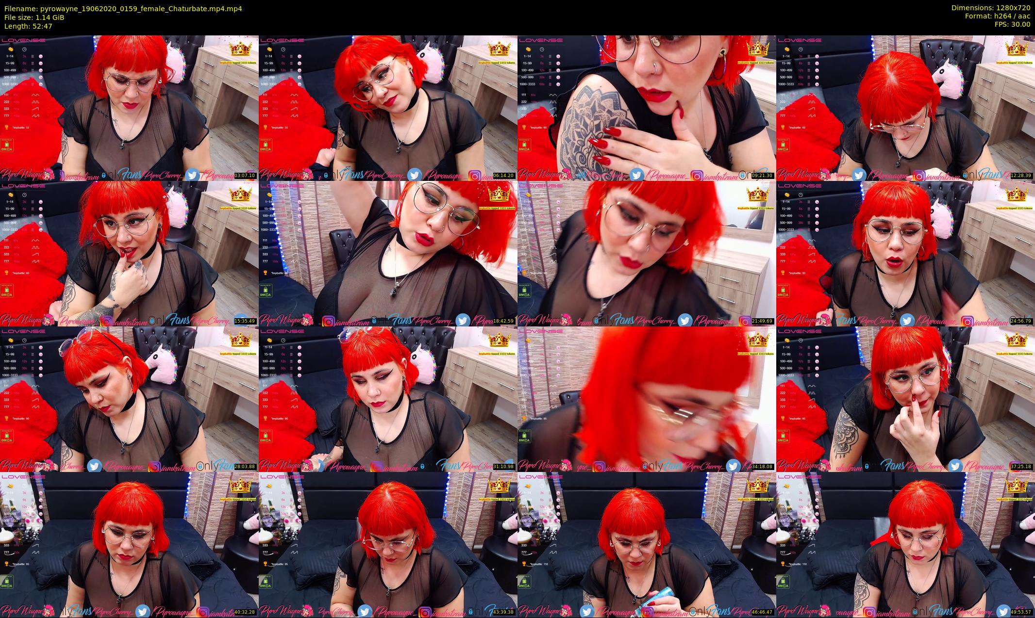 pyrowayne — 53 minute Chaturbate female cam show recording, 720p, Jun 19, 2020