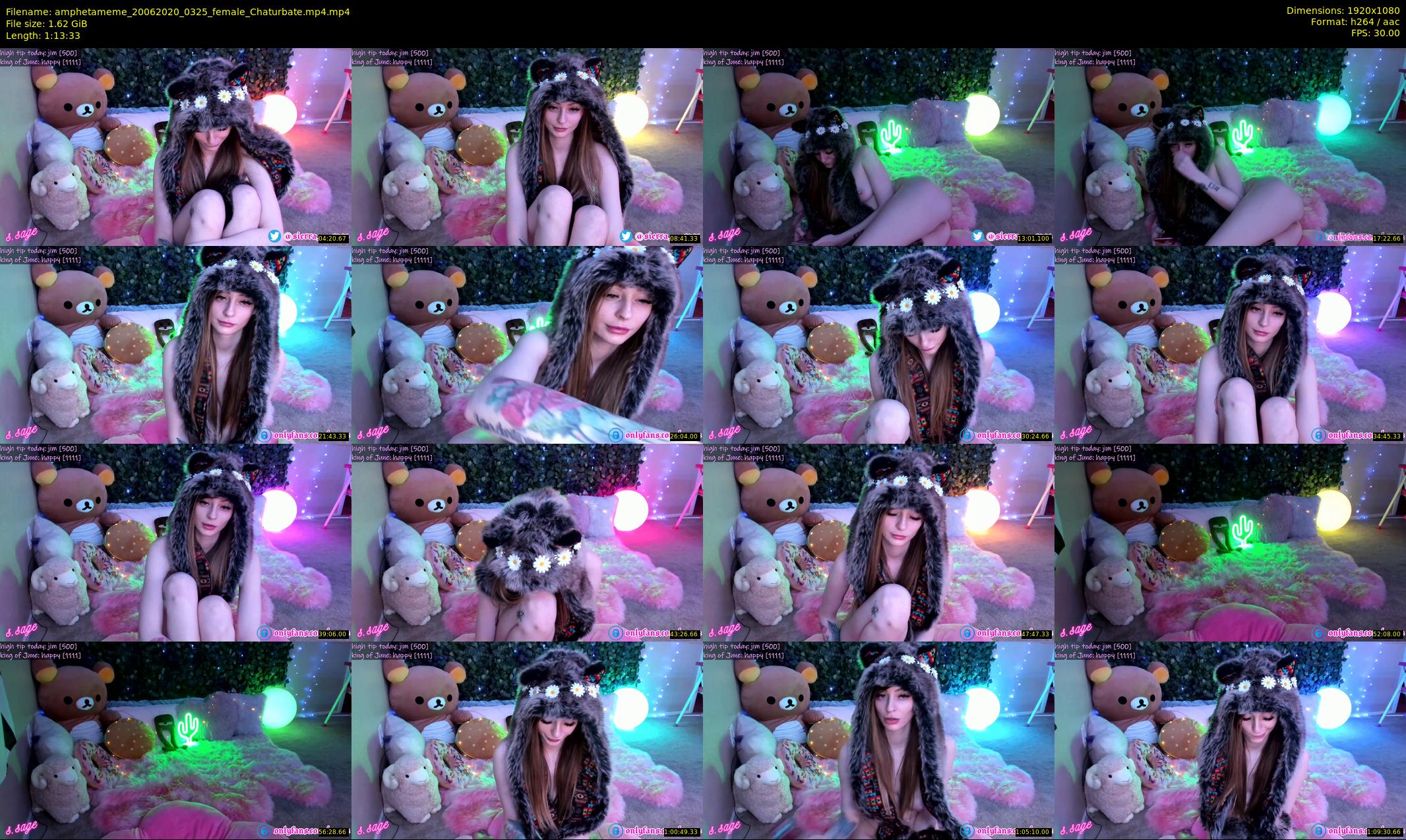 amphetameme — 74 minute Chaturbate female cam show recording, 1080p, Jun 20, 2020