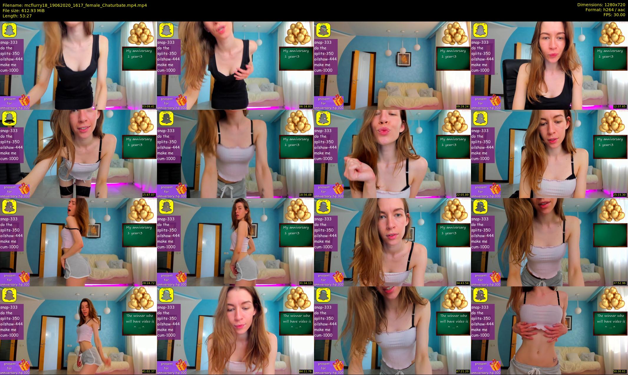 mcflurry18 — 54 minute Chaturbate female cam show recording, 720p, Jun 19, 2020