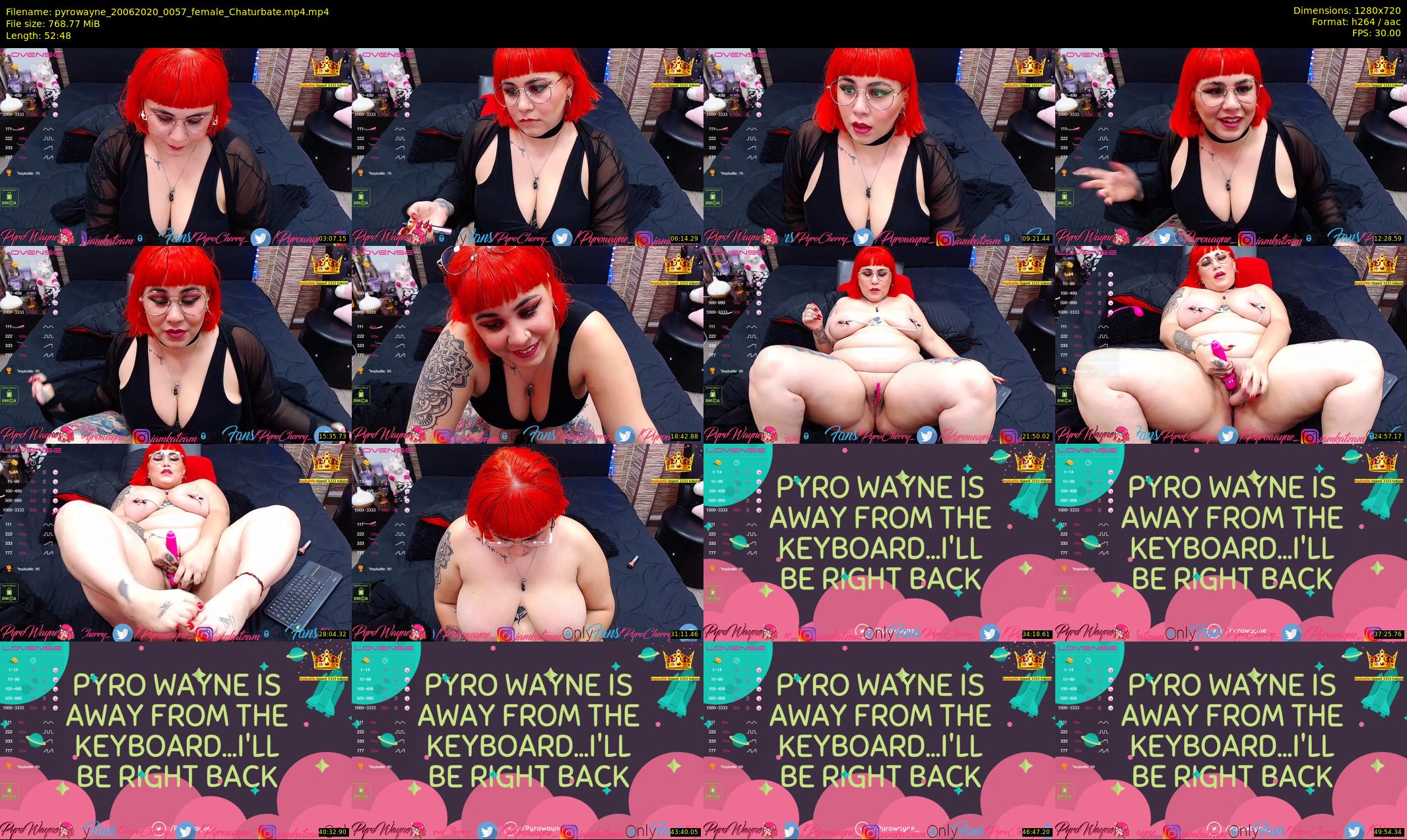 pyrowayne — 53 minute Chaturbate female cam show recording, 720p, Jun 20, 2020