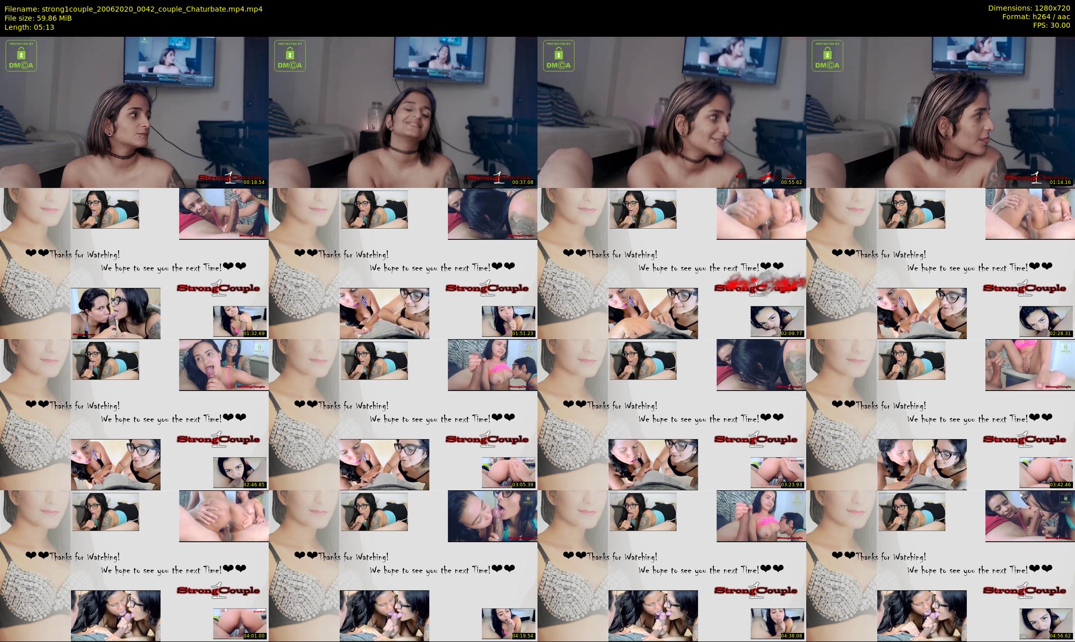 strong1couple — 6 minute Chaturbate couple cam show recording, 720p, Jun 20, 2020