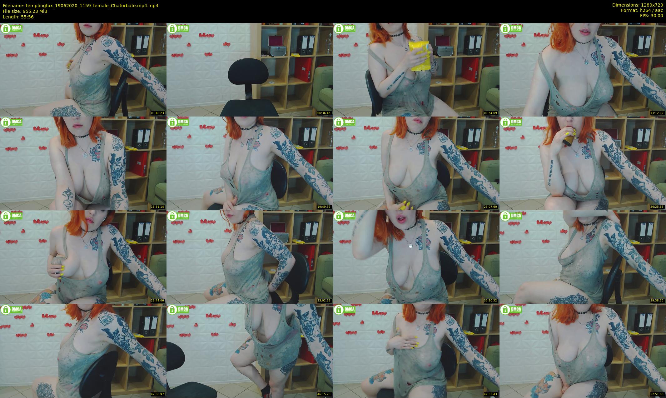 temptingfox — 56 minute Chaturbate female cam show recording, 720p, Jun 19, 2020