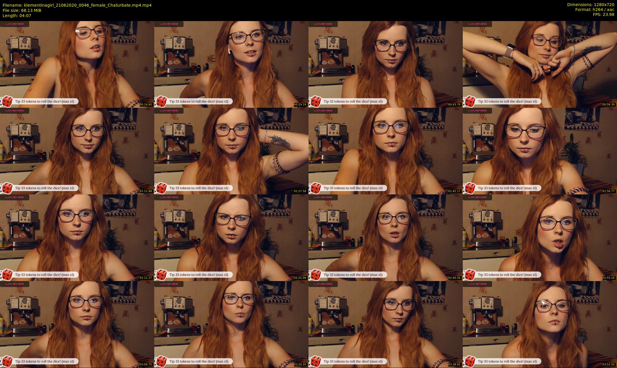 klementinagirl — 5 minute Chaturbate female cam show recording, 720p, Jun 21, 2020