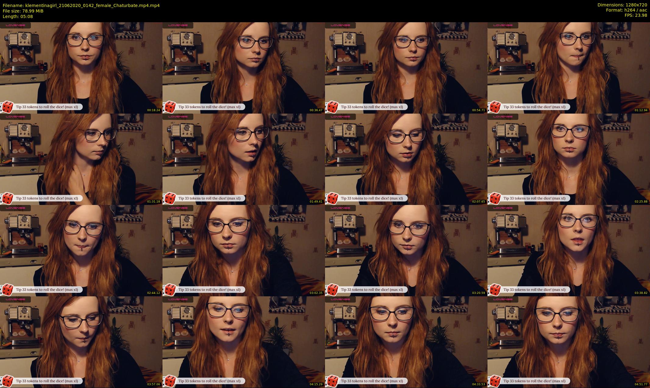 klementinagirl — 6 minute Chaturbate female cam show recording, 720p, Jun 21, 2020