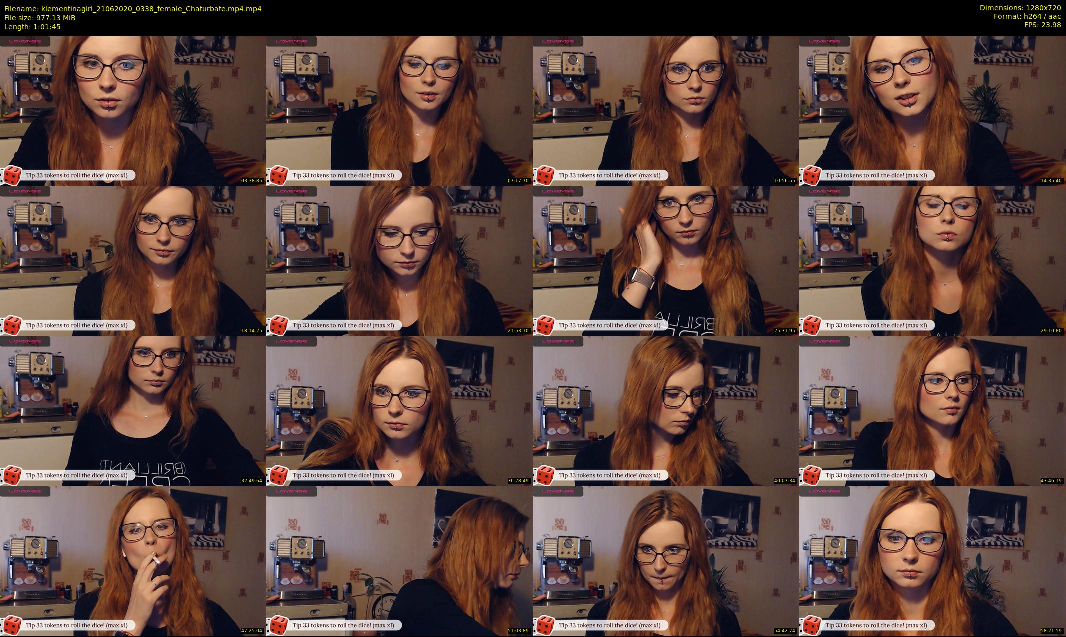 klementinagirl — 62 minute Chaturbate female cam show recording, 720p, Jun 21, 2020