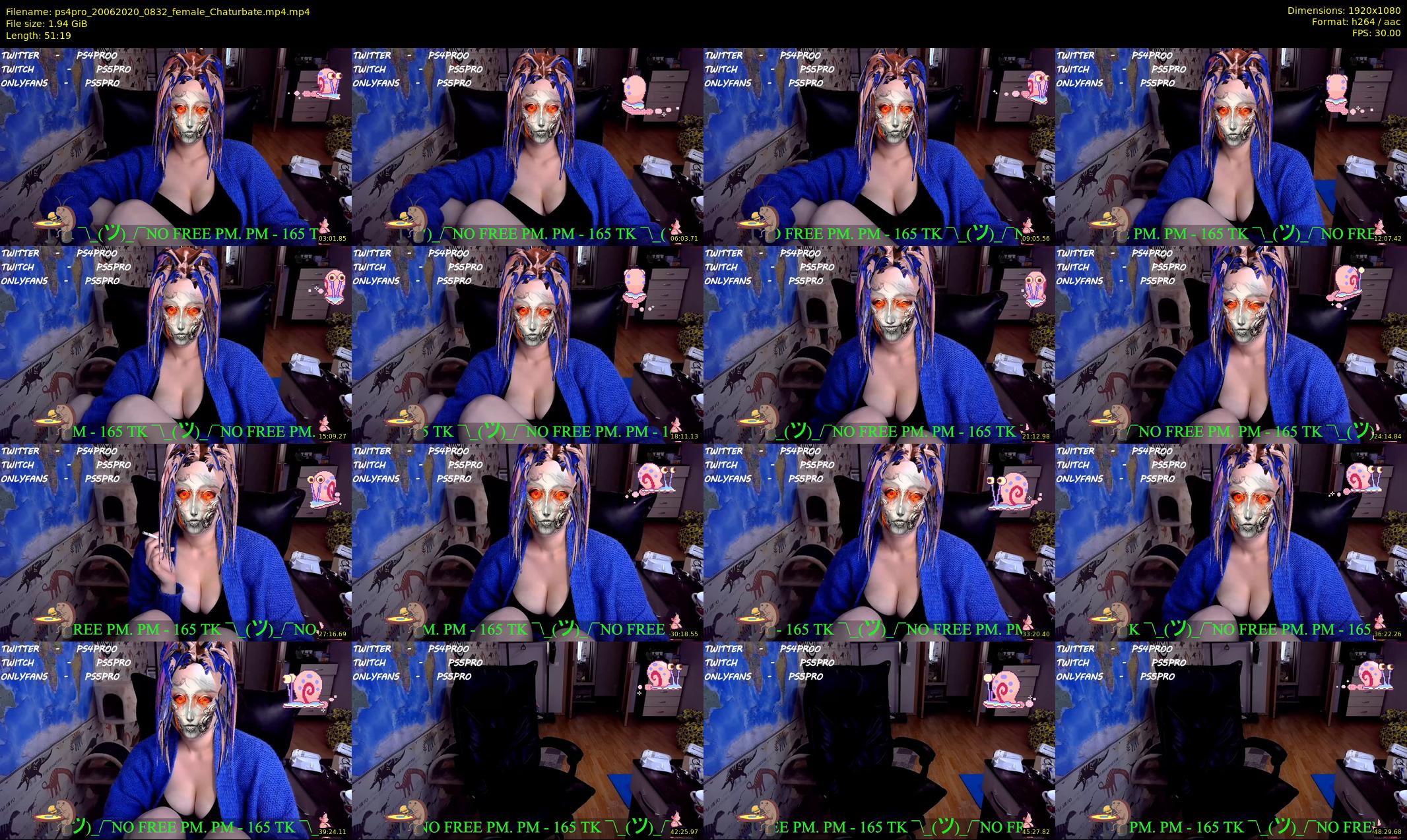 ps4pro — 52 minute Chaturbate female cam show recording, 1080p, Jun 20, 2020
