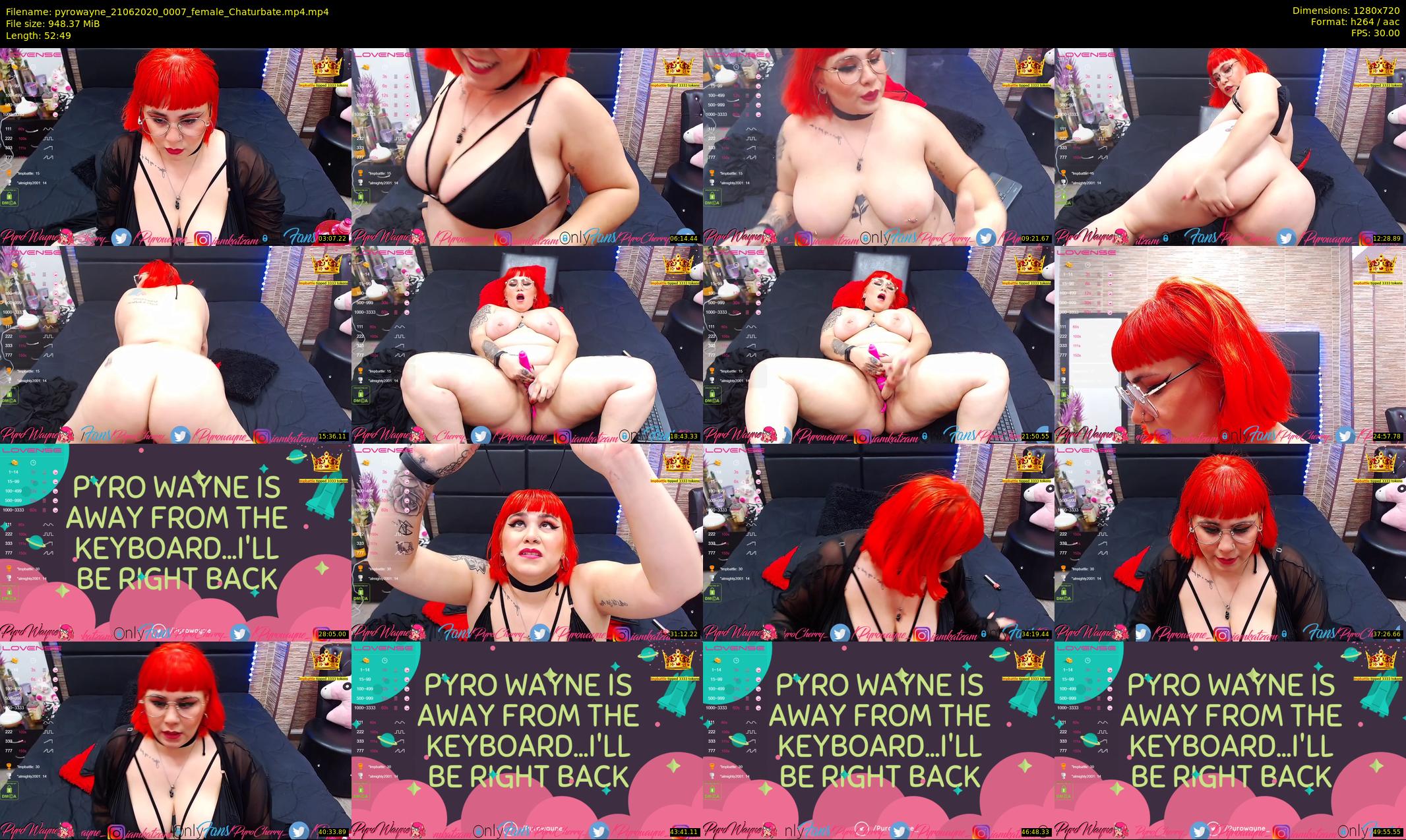 pyrowayne — 53 minute Chaturbate female cam show recording, 720p, Jun 21, 2020