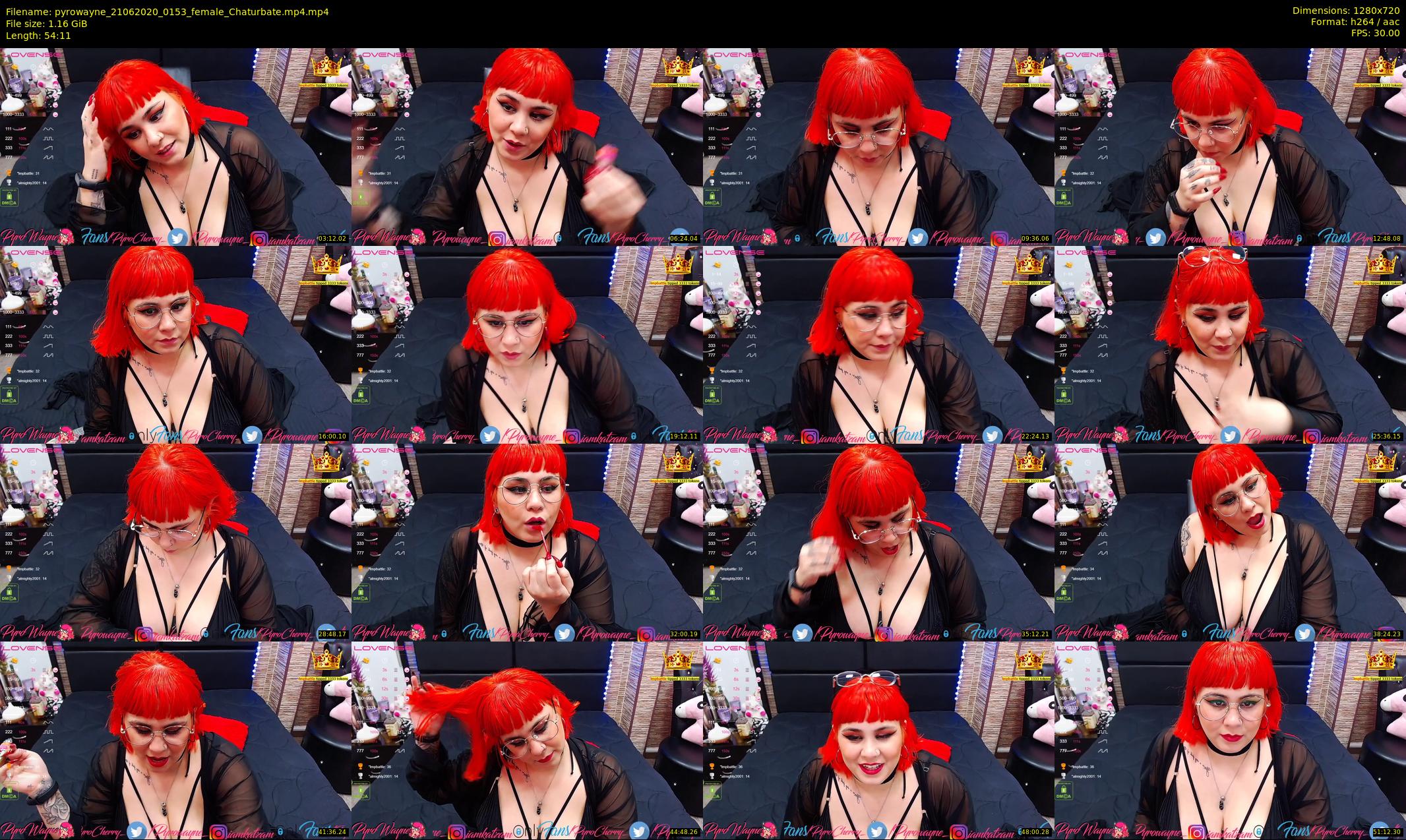 pyrowayne — 55 minute Chaturbate female cam show recording, 720p, Jun 21, 2020