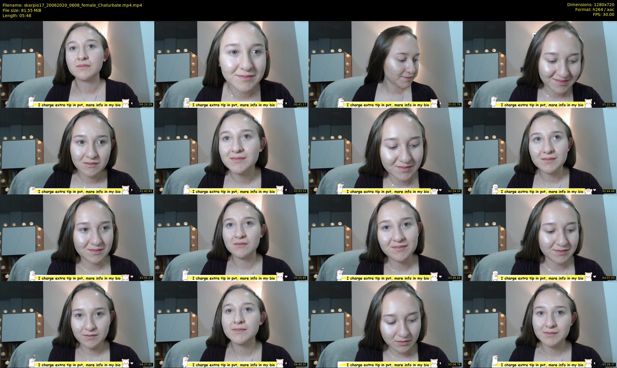skarpio17 — 6 minute Chaturbate female cam show recording, 720p, Jun 20, 2020