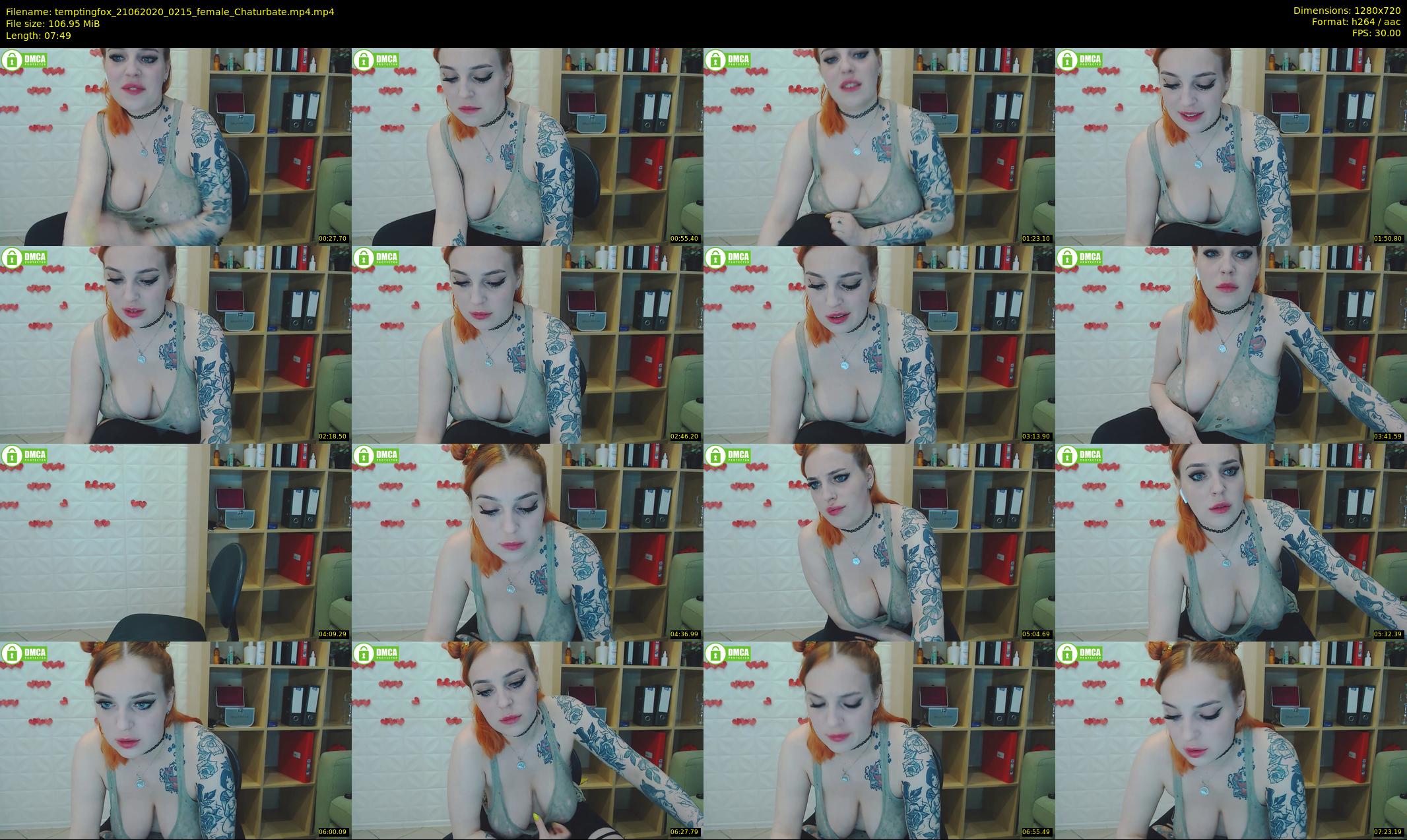 temptingfox — 8 minute Chaturbate female cam show recording, 720p, Jun 21, 2020