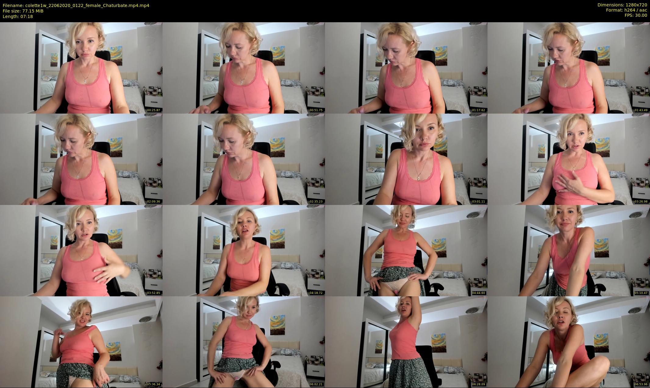 colette1w — 8 minute Chaturbate female cam show recording, 720p, Jun 22, 2020