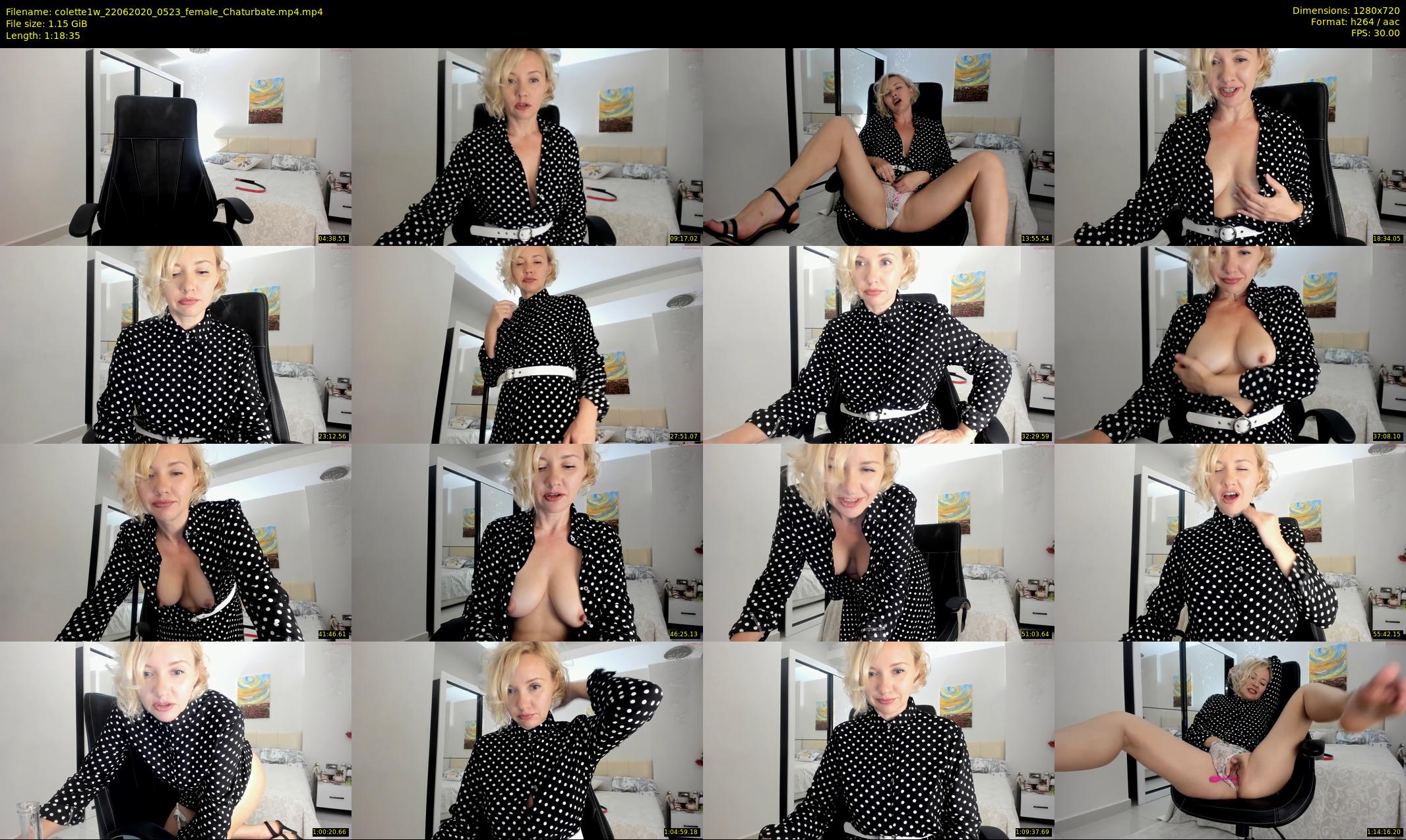 colette1w — 79 minute Chaturbate female cam show recording, 720p, Jun 22, 2020