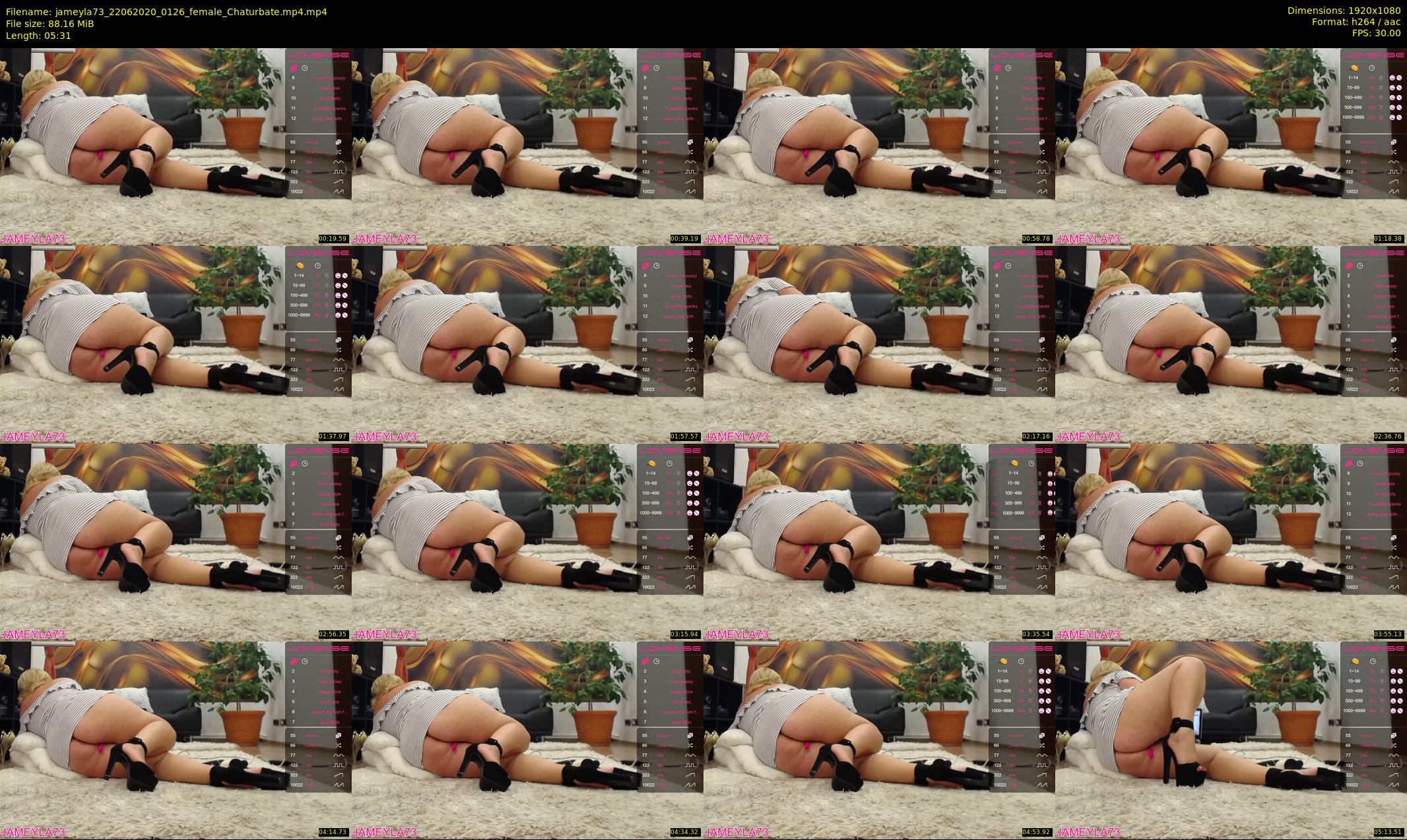 jameyla73 — 6 minute Chaturbate female cam show recording, 1080p, Jun 22, 2020