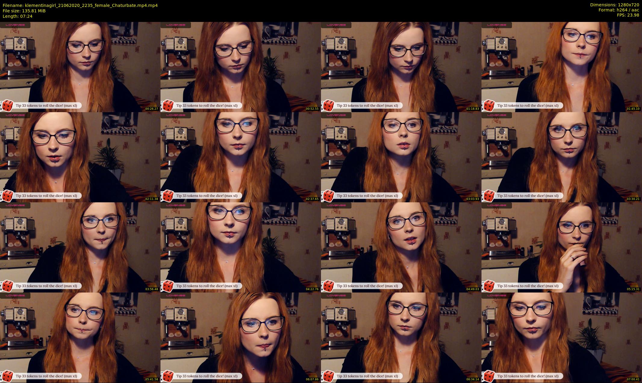 klementinagirl — 8 minute Chaturbate female cam show recording, 720p, Jun 21, 2020