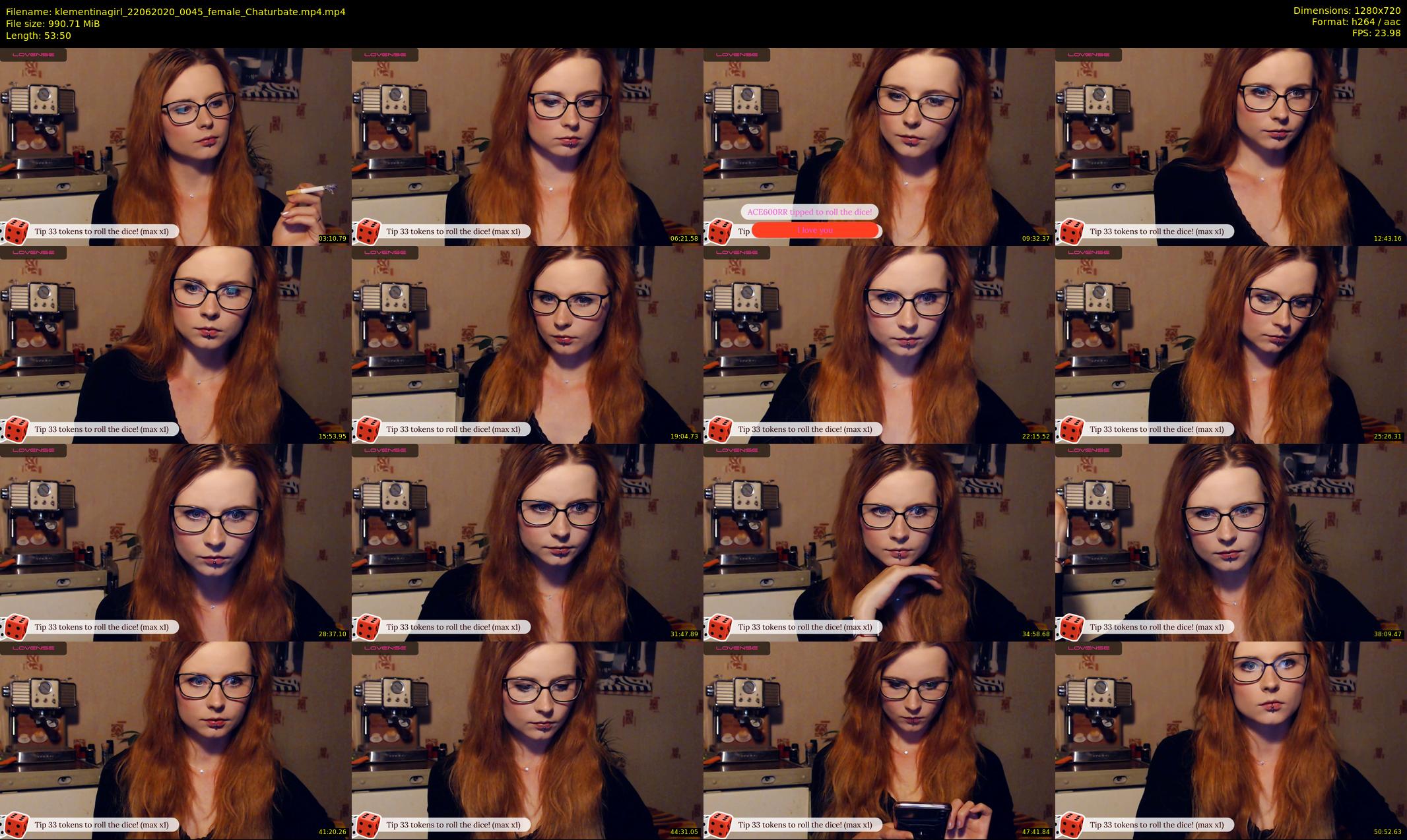 klementinagirl — 54 minute Chaturbate female cam show recording, 720p, Jun 22, 2020