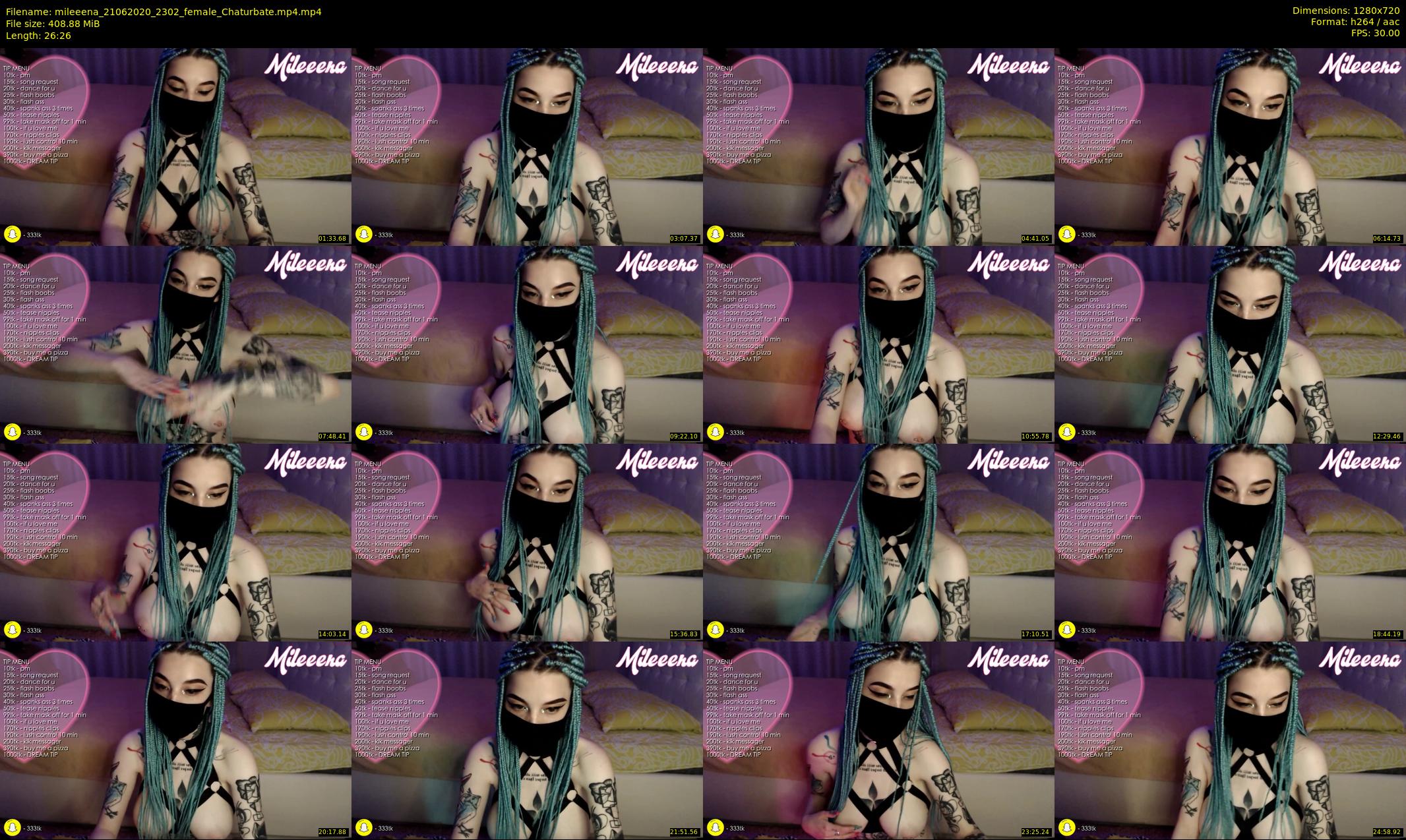 mileeena — 27 minute Chaturbate female cam show recording, 720p, Jun 21, 2020