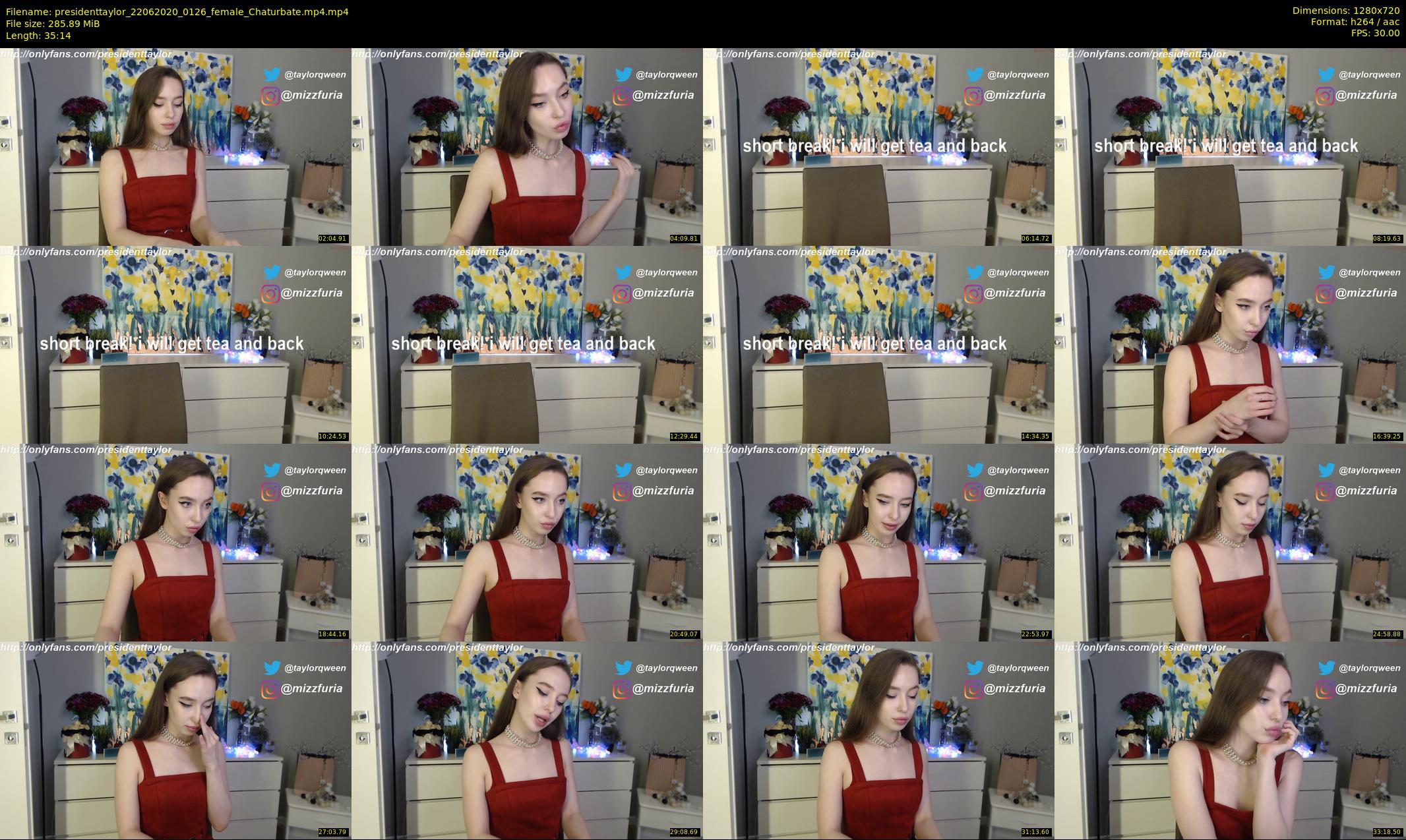 presidenttaylor — 36 minute Chaturbate female cam show recording, 720p, Jun 22, 2020