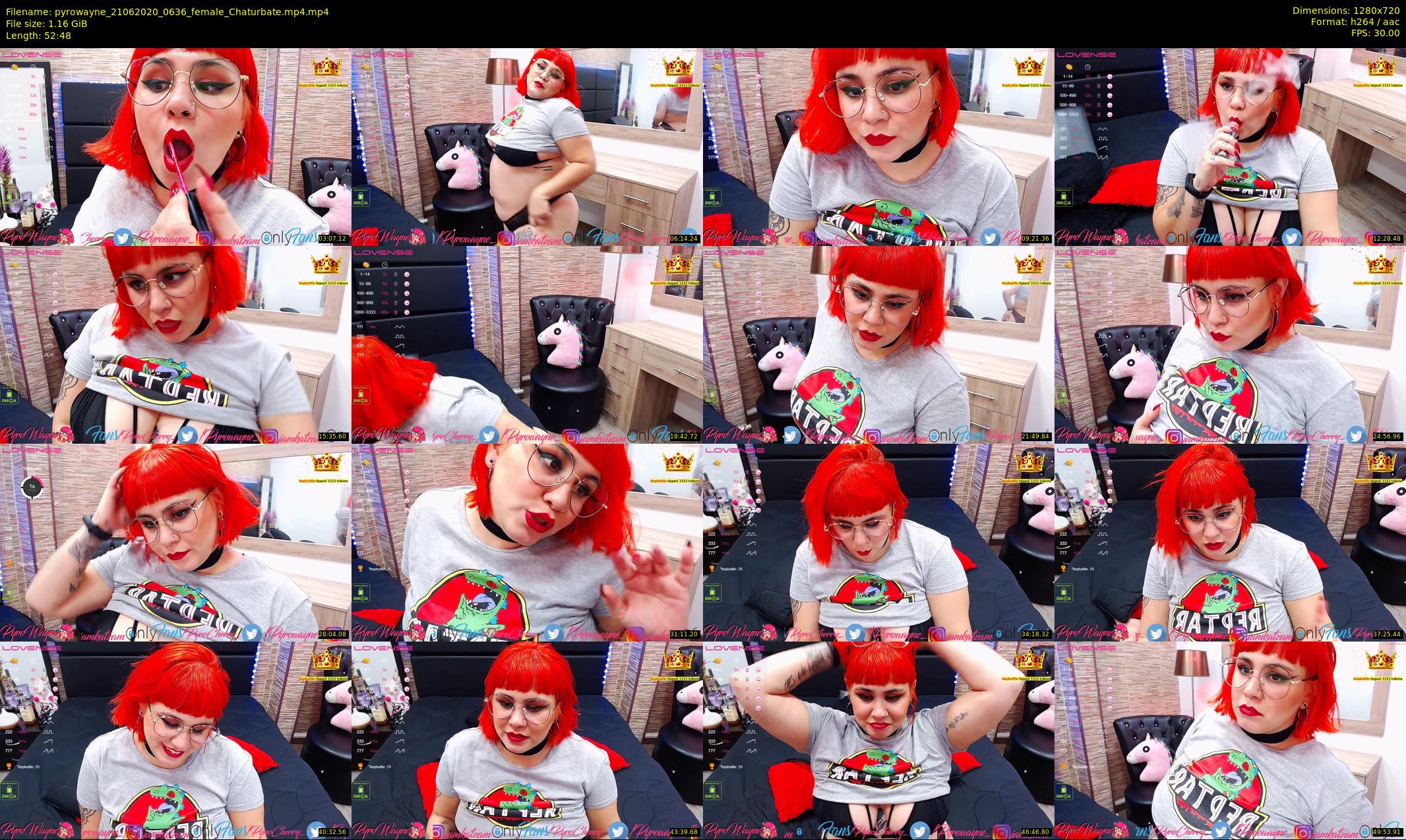 pyrowayne — 53 minute Chaturbate female cam show recording, 720p, Jun 21, 2020