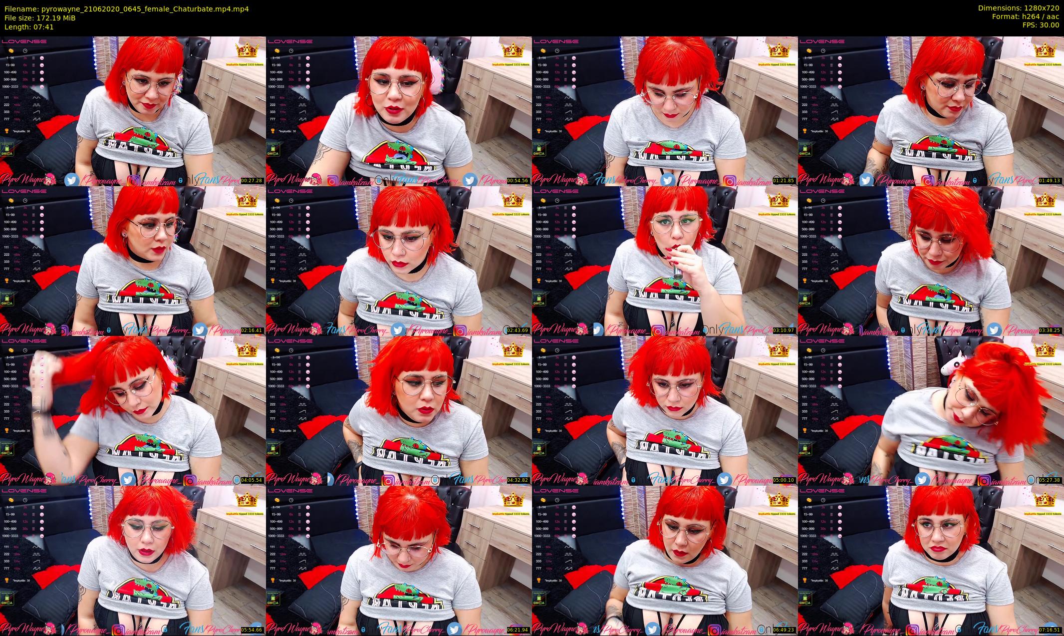 pyrowayne — 8 minute Chaturbate female cam show recording, 720p, Jun 21, 2020